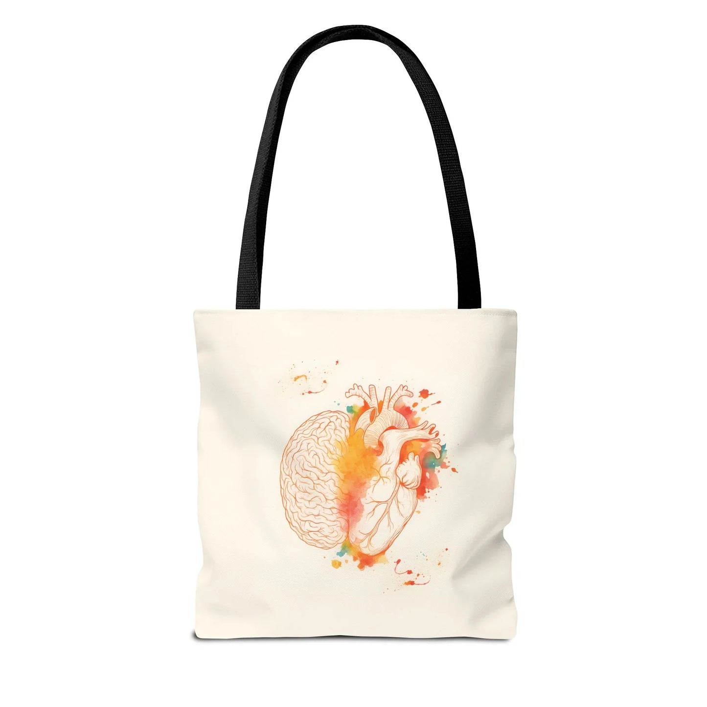Brain and Heart Tote Bag Science Lover Gift Follow Your Brain or Heart, Tote Bag for Heart Lovers, Brain Tote Bag _ Bags _ SolisSleep _