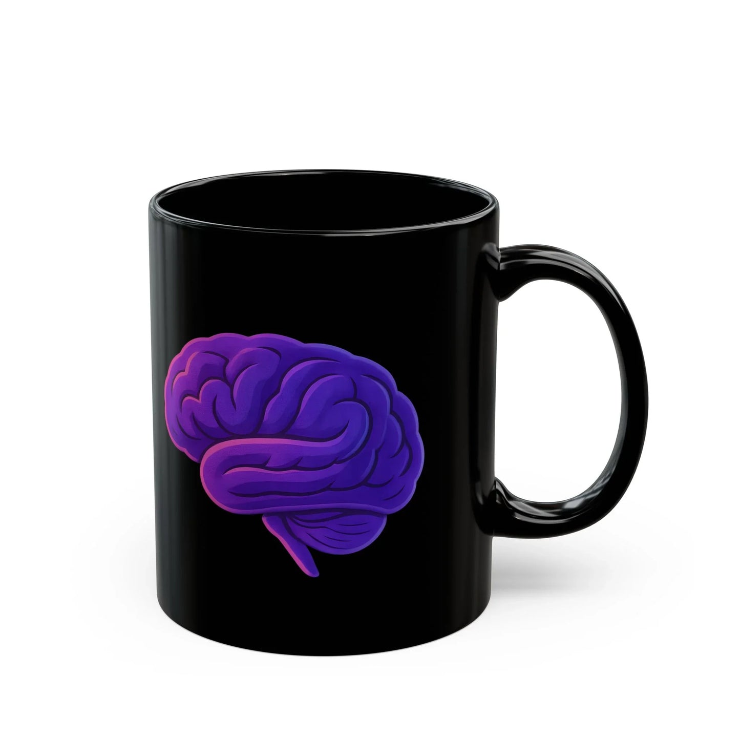 Creative Brain Design Black Mug - Perfect for Coffee Lovers, Gifts, Motivation, Unique Art, Home Office Decor _ Mug _ SolisSleep _