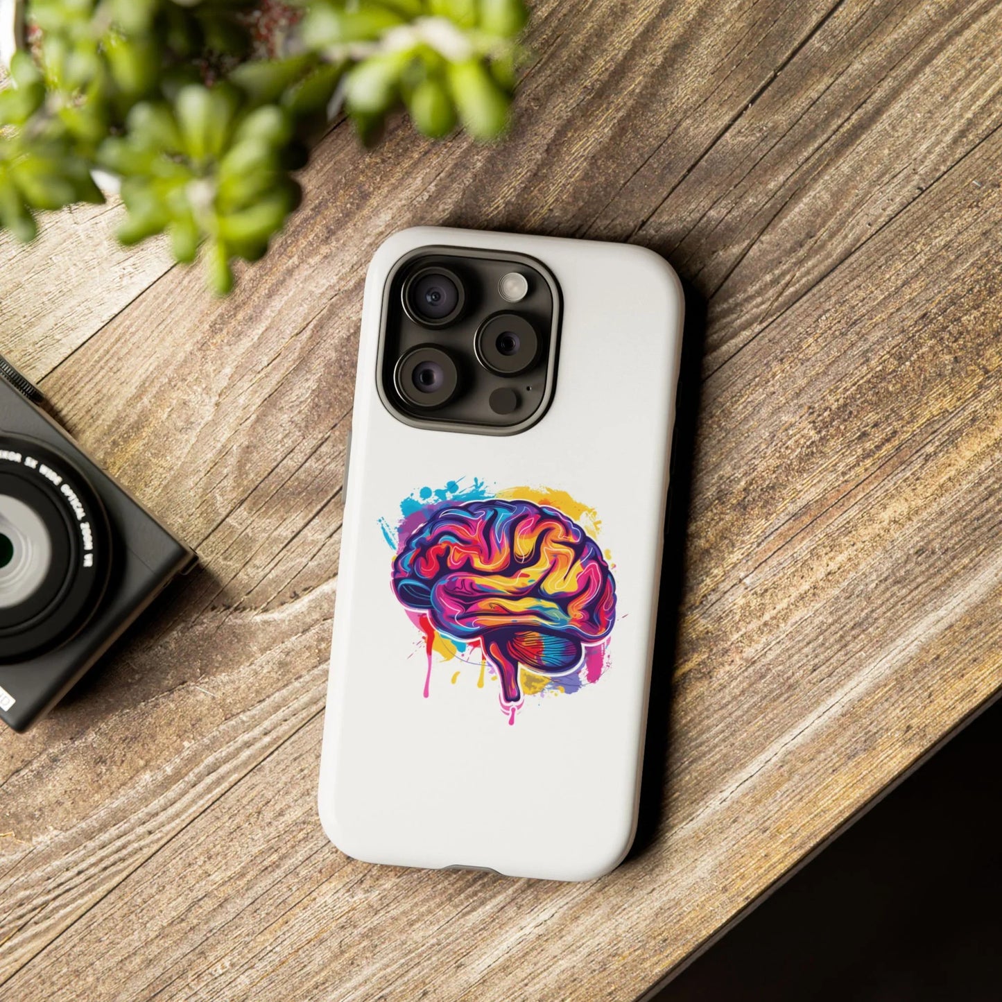 Colorful Brain Art Phone Case, Tough Phone Case, Unique Gift for Students, Creativity Accessories, Vibrant Brain Design _ Phone Case _ SolisSleep _ academic gifts, brain gifts, brain phone case, brain phone gift, colorful brain gift, gifts for neuro, iphone neuroscience, love brain gifts, neuro brain phone, neuroscience gift, neurosurgen, science brain iphone, vibrant brain case