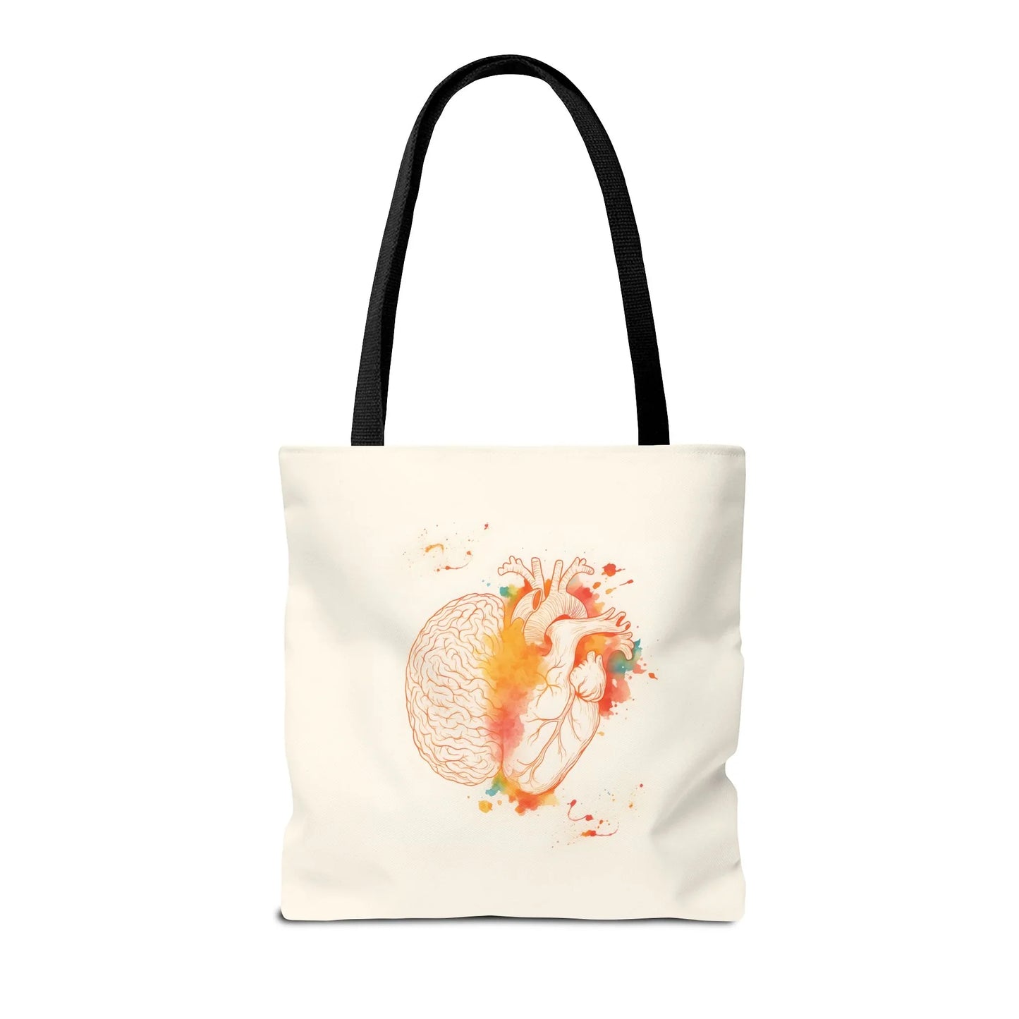 Brain and Heart Tote Bag Science Lover Gift Follow Your Brain or Heart, Tote Bag for Heart Lovers, Brain Tote Bag _ Bags _ SolisSleep _