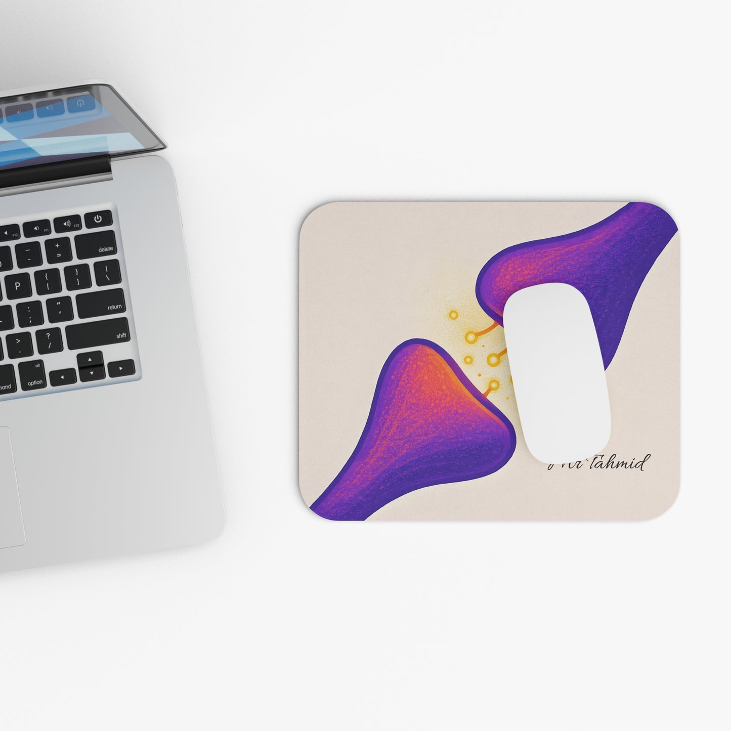 Neuroscience Purple Synapse Mouse Pad _ Home Decor _ BioBrainBuddies _