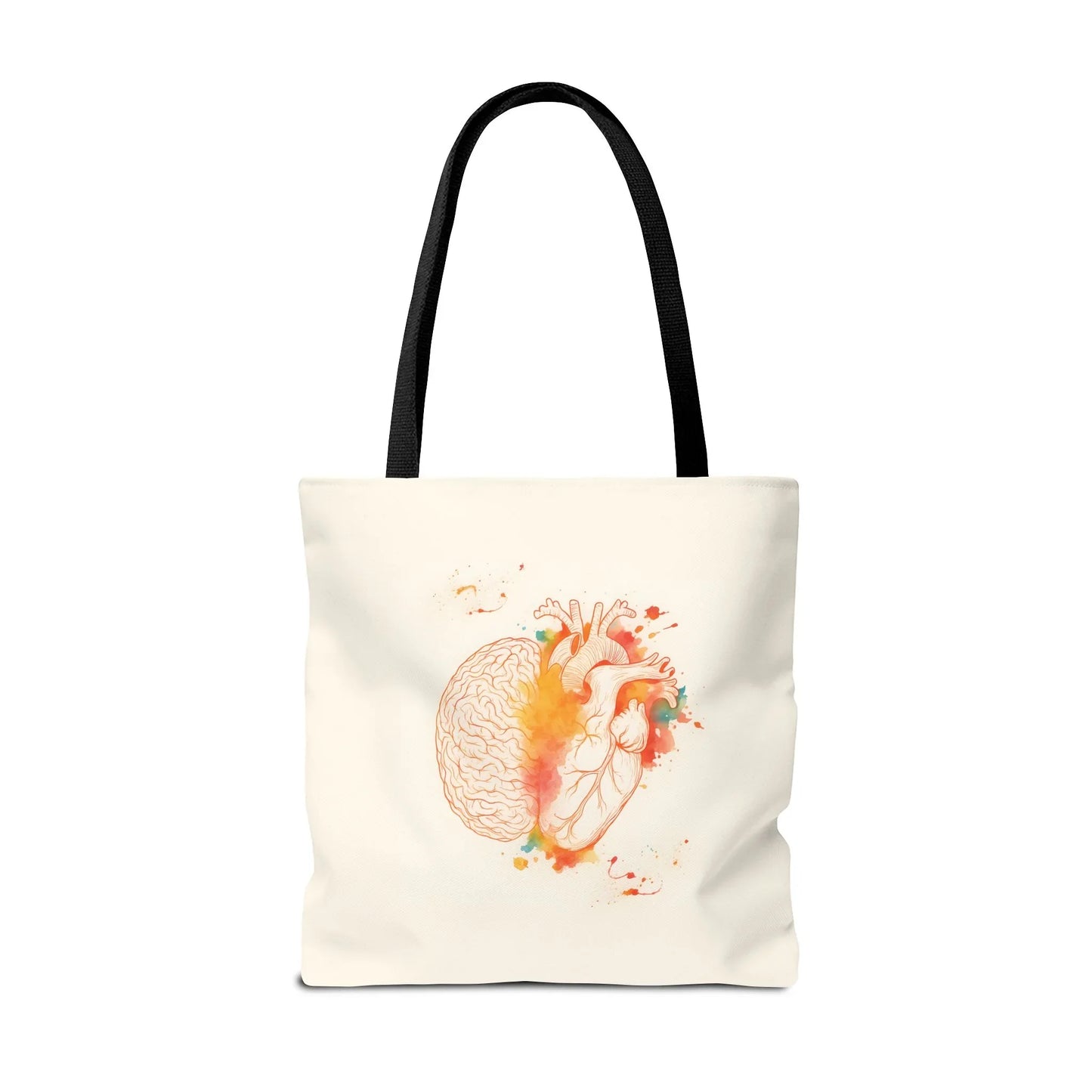 Brain and Heart Tote Bag Science Lover Gift Follow Your Brain or Heart, Tote Bag for Heart Lovers, Brain Tote Bag _ Bags _ SolisSleep _