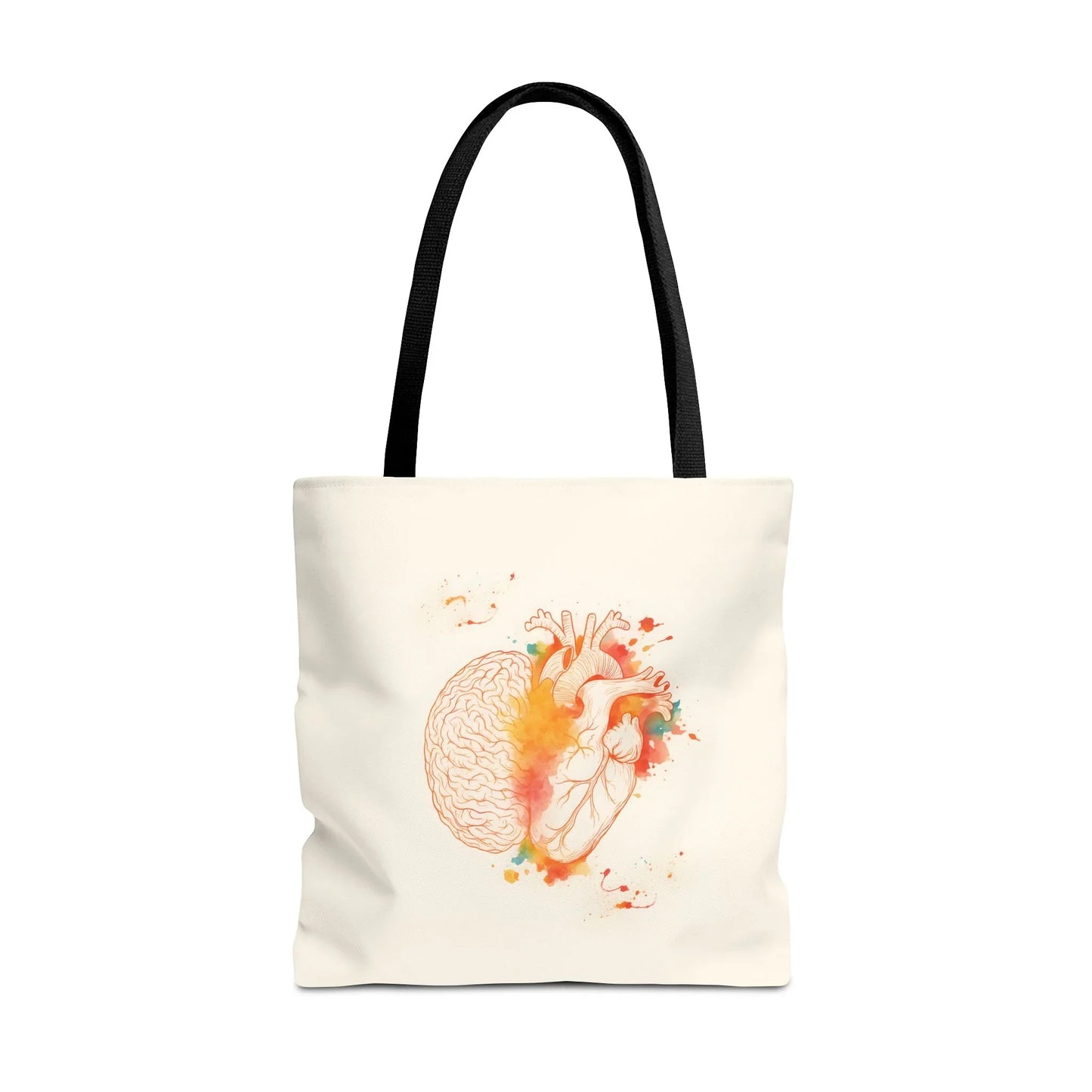 Brain and Heart Tote Bag Science Lover Gift Follow Your Brain or Heart, Tote Bag for Heart Lovers, Brain Tote Bag _ Bags _ SolisSleep _