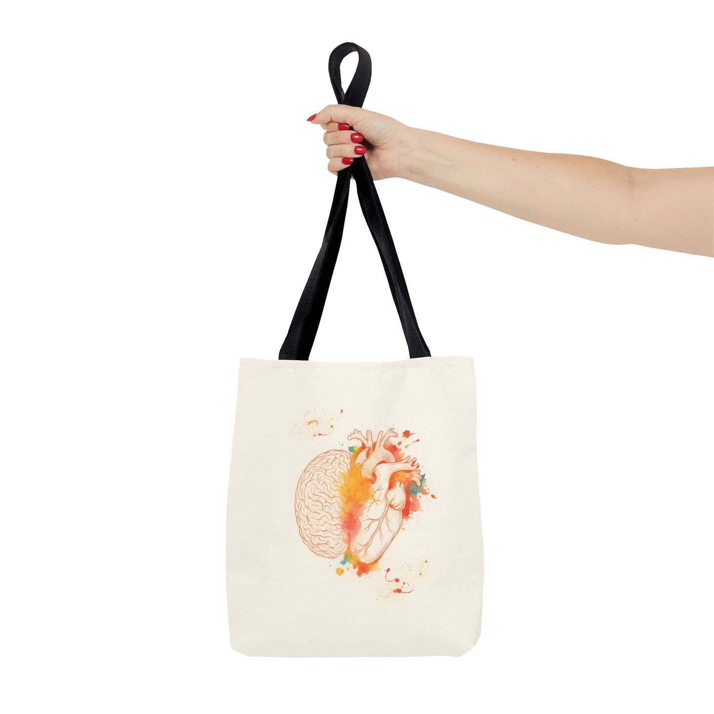 Brain and Heart Tote Bag Science Lover Gift Follow Your Brain or Heart, Tote Bag for Heart Lovers, Brain Tote Bag _ Bags _ SolisSleep _