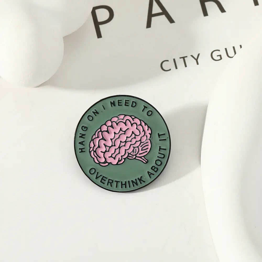 Hang on I need to overthink about it - Brain Shape Alloy Brooch Pin Accessory _ _ SolisSleep _