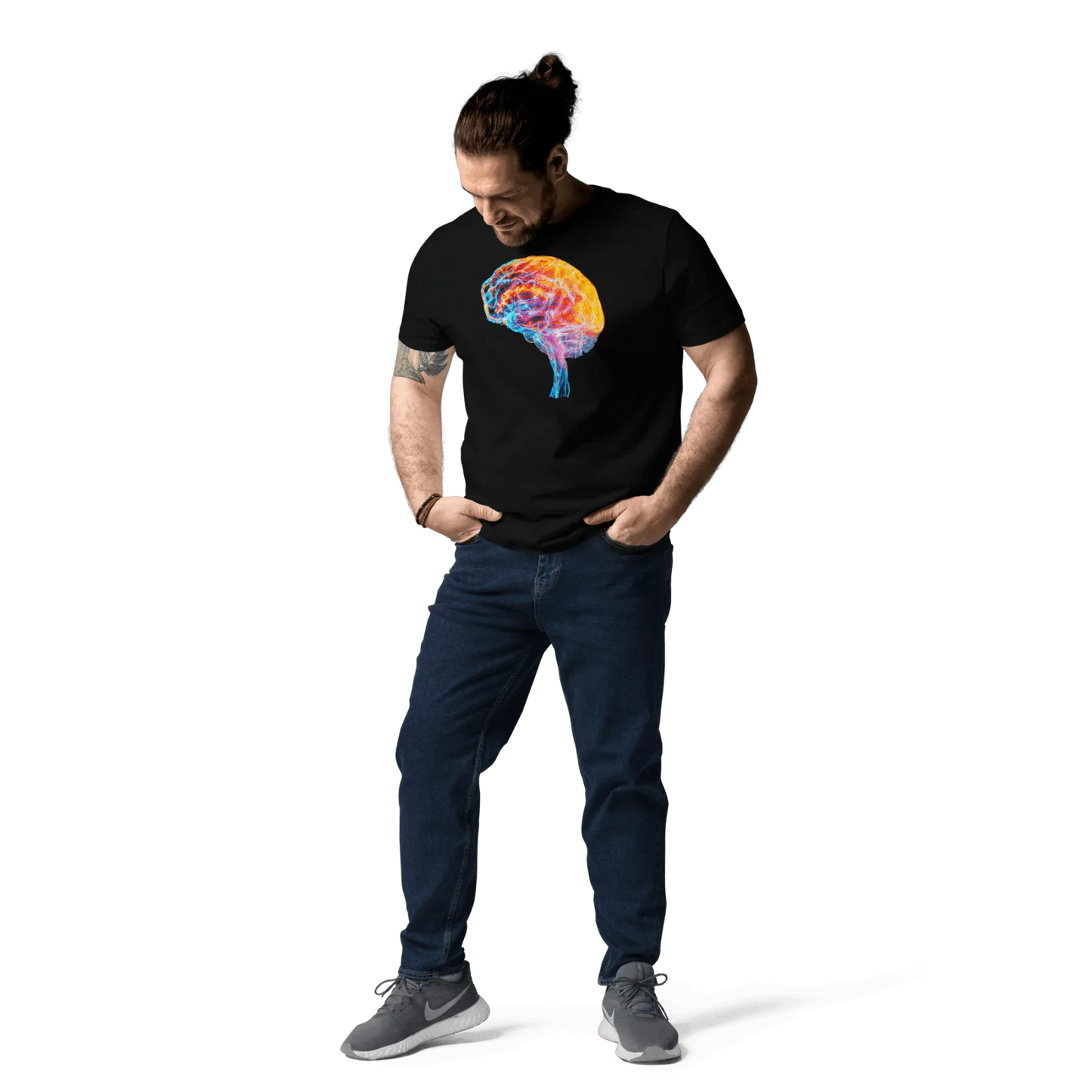 Brainstorm - T-Shirt - Vibrant Colourful Brain Design _ T-Shirt _ SolisSleep _ biology gift, Brain, Brain anatomy, Brain design, Brain study aid, cells, Colorful wall art, neurology, Neurons, Neuroscience, Neuroscience poster, Psychology art, Science decor, Unique gift idea