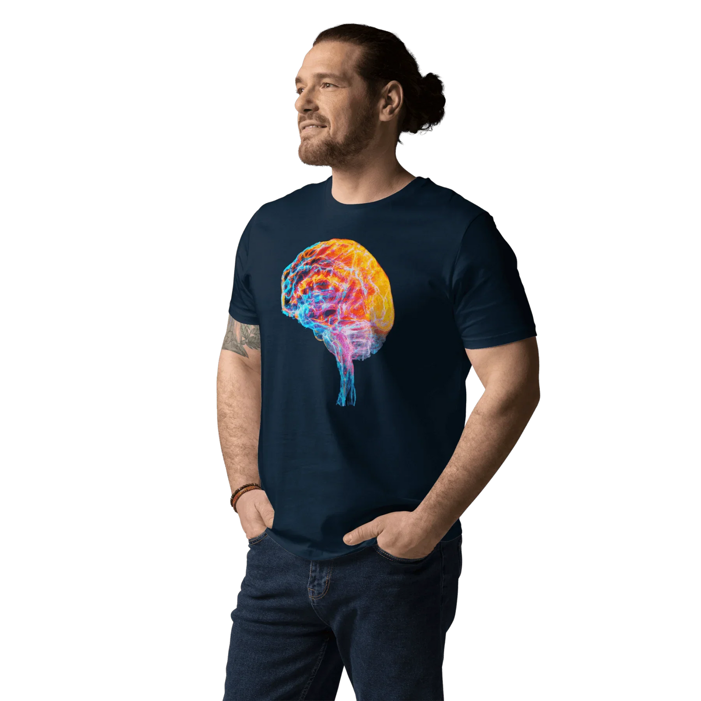 Brainstorm - T-Shirt - Vibrant Colourful Brain Design _ T-Shirt _ SolisSleep _ biology gift, Brain, Brain anatomy, Brain design, Brain study aid, cells, Colorful wall art, neurology, Neurons, Neuroscience, Neuroscience poster, Psychology art, Science decor, Unique gift idea