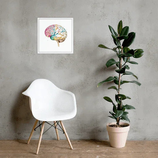 Colorburst Brain - Framed Poster - Brain Watercolour Style Print Art _ Framed Poster _ SolisSleep _ biology gift, Brain, Brain design, cells, neurology, Neurons, Neuroscience