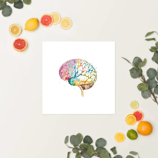 Colorburst Brain - Poster - Brain Watercolour Style Print Art _ Poster _ SolisSleep _ biology gift, Brain, Brain anatomy, Brain design, Brain study aid, cells, Colorful wall art, neurology, Neurons, Neuroscience, Neuroscience poster, Psychology art, Science decor, Unique gift idea