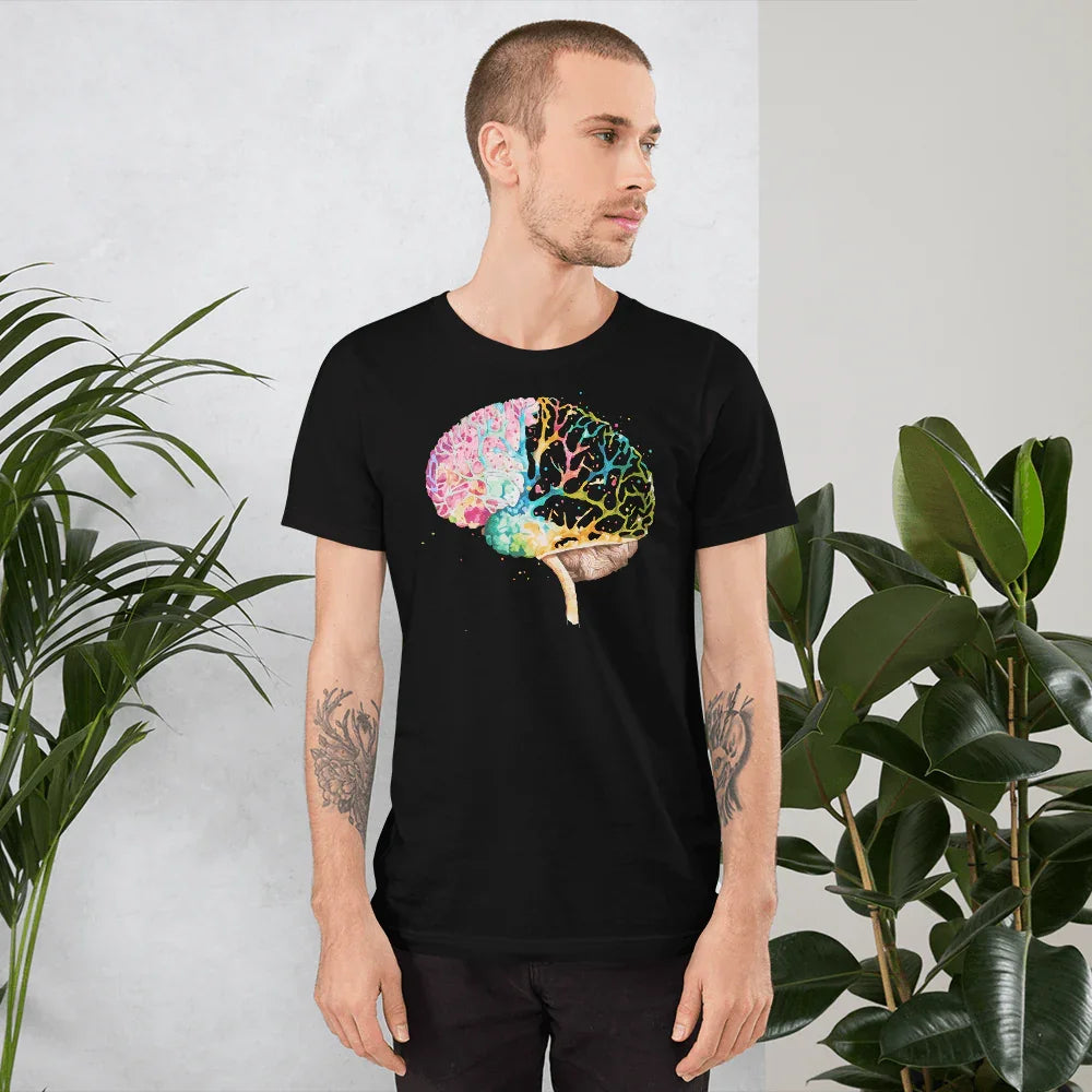 Colourburst - Unisex T-Shirt - Unique and Colorful Design _ _ SolisSleep _ biology gift, Brain, Brain design, cells, neurology, Neurons, Neuroscience