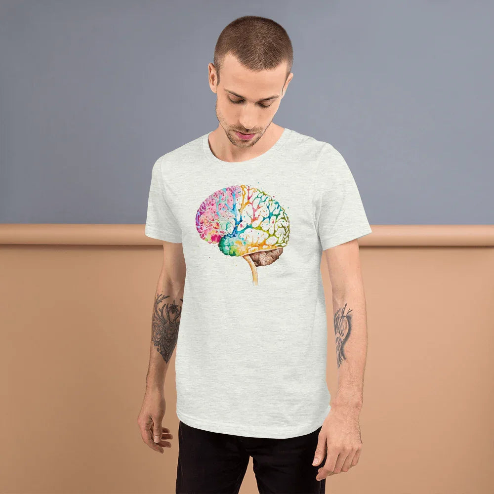 Colourburst - Unisex T-Shirt - Unique and Colorful Design _ _ SolisSleep _ biology gift, Brain, Brain design, cells, neurology, Neurons, Neuroscience