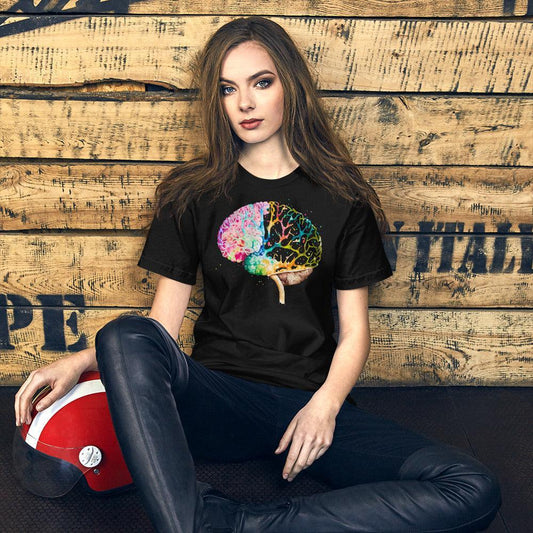 Colourburst - Unisex T-Shirt - Unique and Colorful Design _ _ SolisSleep _ biology gift, Brain, Brain design, cells, neurology, Neurons, Neuroscience