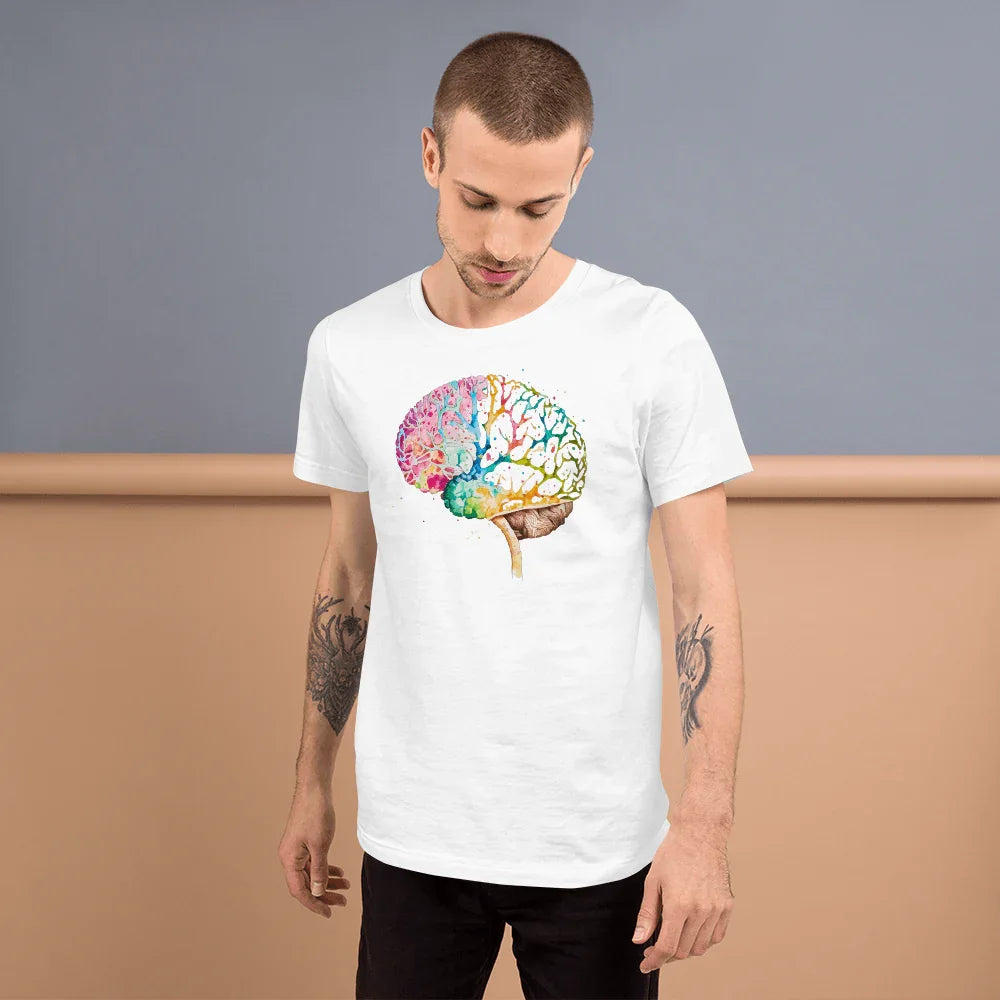 Colourburst - Unisex T-Shirt - Unique and Colorful Design _ _ SolisSleep _ biology gift, Brain, Brain design, cells, neurology, Neurons, Neuroscience