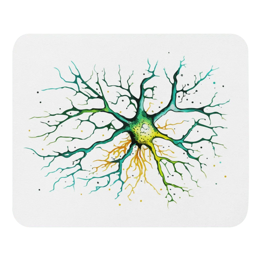 Neural Emerald Watercolour Style Mouse pad _ _ BioBrainBuddies _