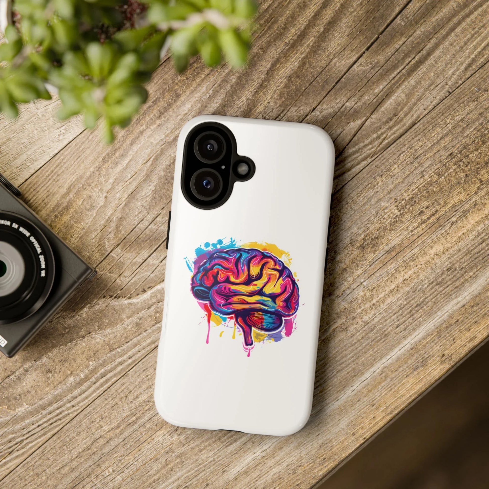 Colorful Brain Art Phone Case, Tough Phone Case, Unique Gift for Students, Creativity Accessories, Vibrant Brain Design _ Phone Case _ SolisSleep _ academic gifts, brain gifts, brain phone case, brain phone gift, colorful brain gift, gifts for neuro, iphone neuroscience, love brain gifts, neuro brain phone, neuroscience gift, neurosurgen, science brain iphone, vibrant brain case