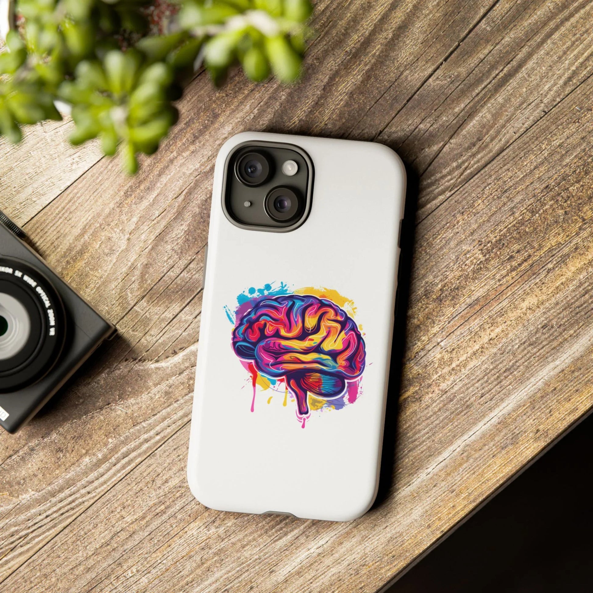 Colorful Brain Art Phone Case, Tough Phone Case, Unique Gift for Students, Creativity Accessories, Vibrant Brain Design _ Phone Case _ SolisSleep _ academic gifts, brain gifts, brain phone case, brain phone gift, colorful brain gift, gifts for neuro, iphone neuroscience, love brain gifts, neuro brain phone, neuroscience gift, neurosurgen, science brain iphone, vibrant brain case