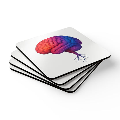 Gradient Brain Corkwood Coaster (4-Pack)