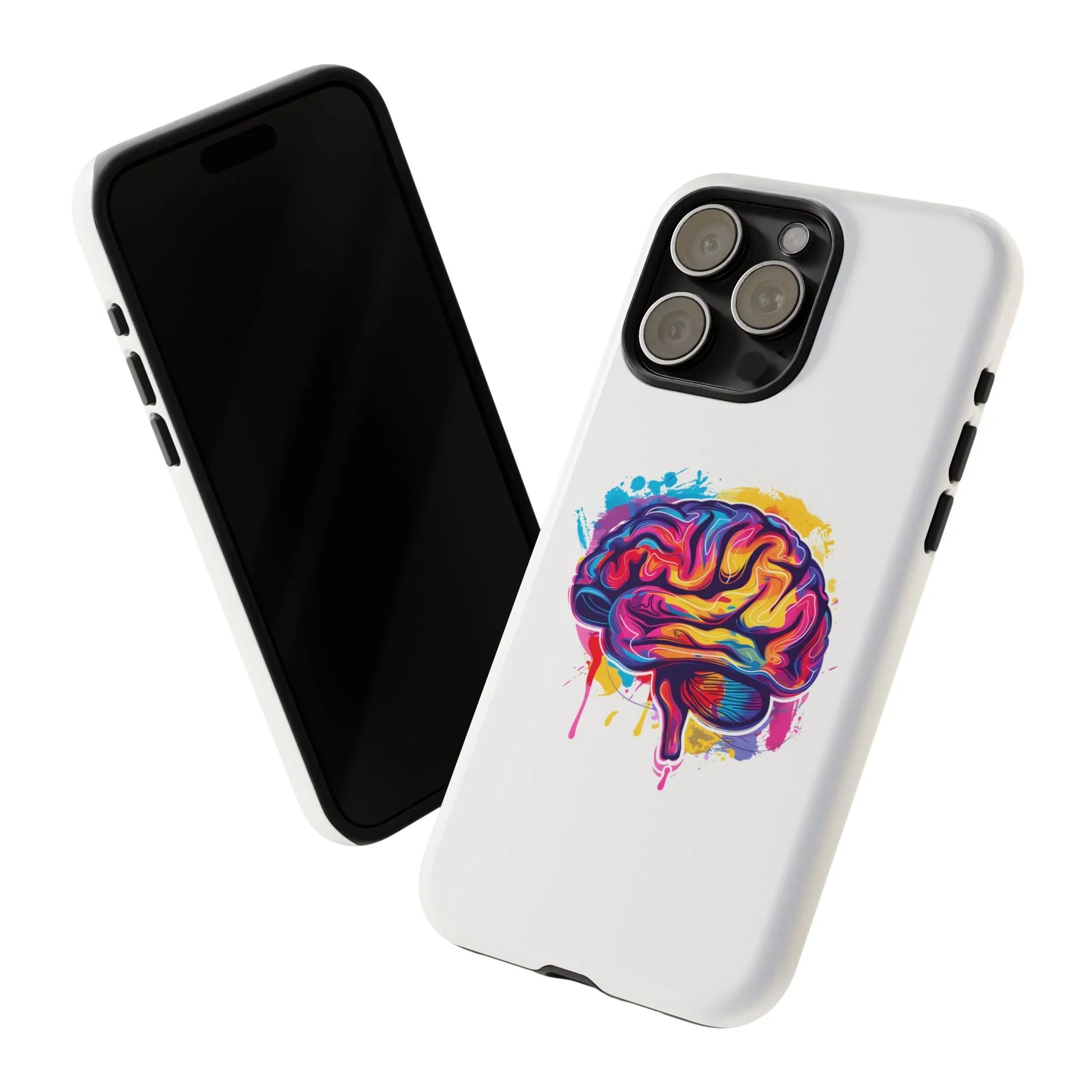 Colorful Brain Art Phone Case, Tough Phone Case, Unique Gift for Students, Creativity Accessories, Vibrant Brain Design _ Phone Case _ SolisSleep _ academic gifts, brain gifts, brain phone case, brain phone gift, colorful brain gift, gifts for neuro, iphone neuroscience, love brain gifts, neuro brain phone, neuroscience gift, neurosurgen, science brain iphone, vibrant brain case