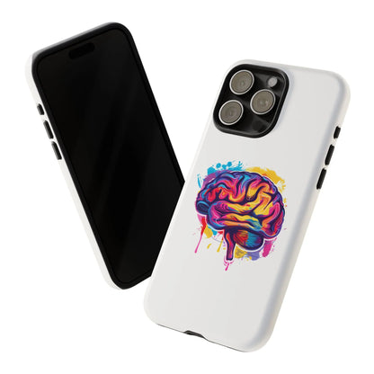 Colorful Brain Art Phone Case, Tough Phone Case, Unique Gift for Students, Creativity Accessories, Vibrant Brain Design _ Phone Case _ SolisSleep _ academic gifts, brain gifts, brain phone case, brain phone gift, colorful brain gift, gifts for neuro, iphone neuroscience, love brain gifts, neuro brain phone, neuroscience gift, neurosurgen, science brain iphone, vibrant brain case