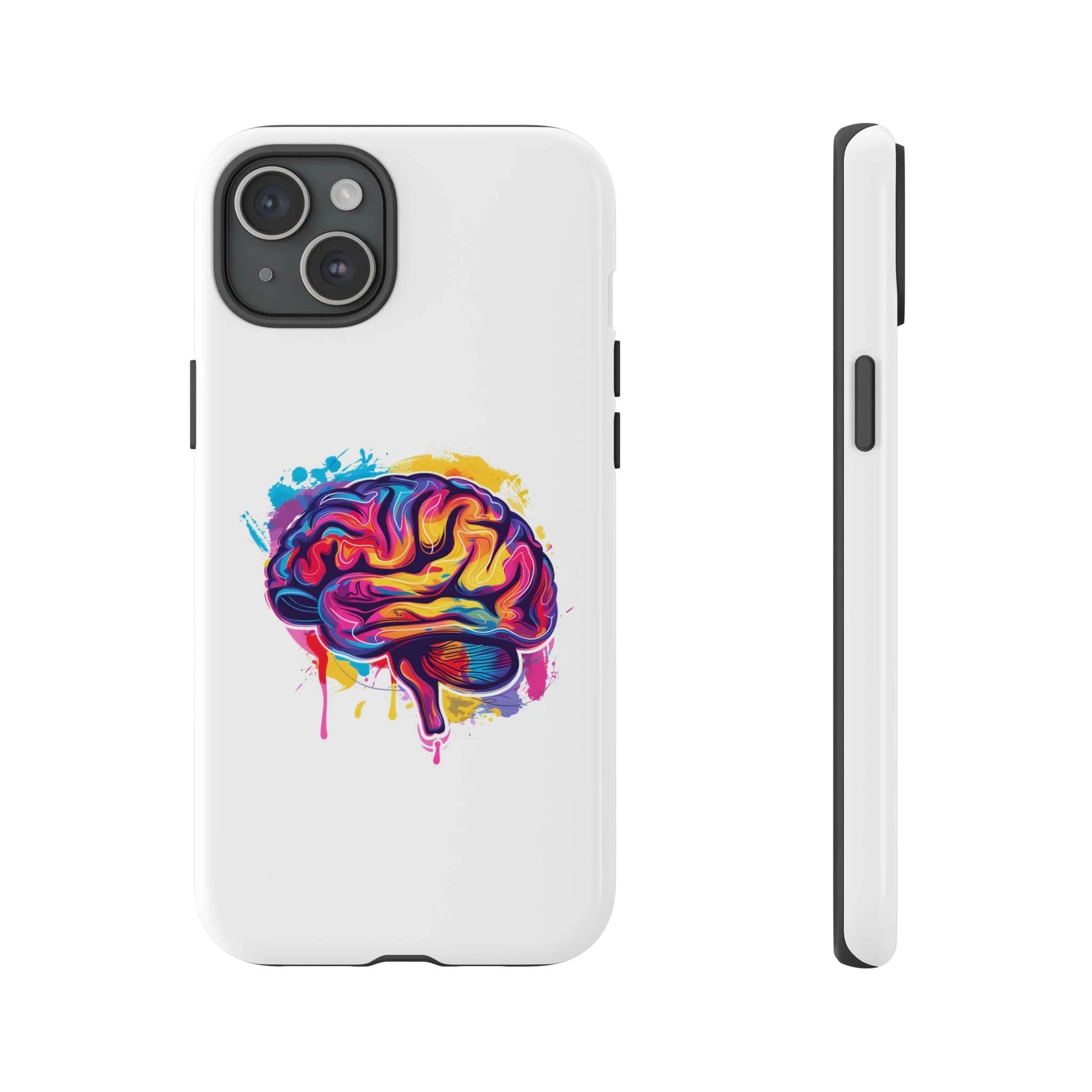 Colorful Brain Art Phone Case, Tough Phone Case, Unique Gift for Students, Creativity Accessories, Vibrant Brain Design _ Phone Case _ SolisSleep _ academic gifts, brain gifts, brain phone case, brain phone gift, colorful brain gift, gifts for neuro, iphone neuroscience, love brain gifts, neuro brain phone, neuroscience gift, neurosurgen, science brain iphone, vibrant brain case