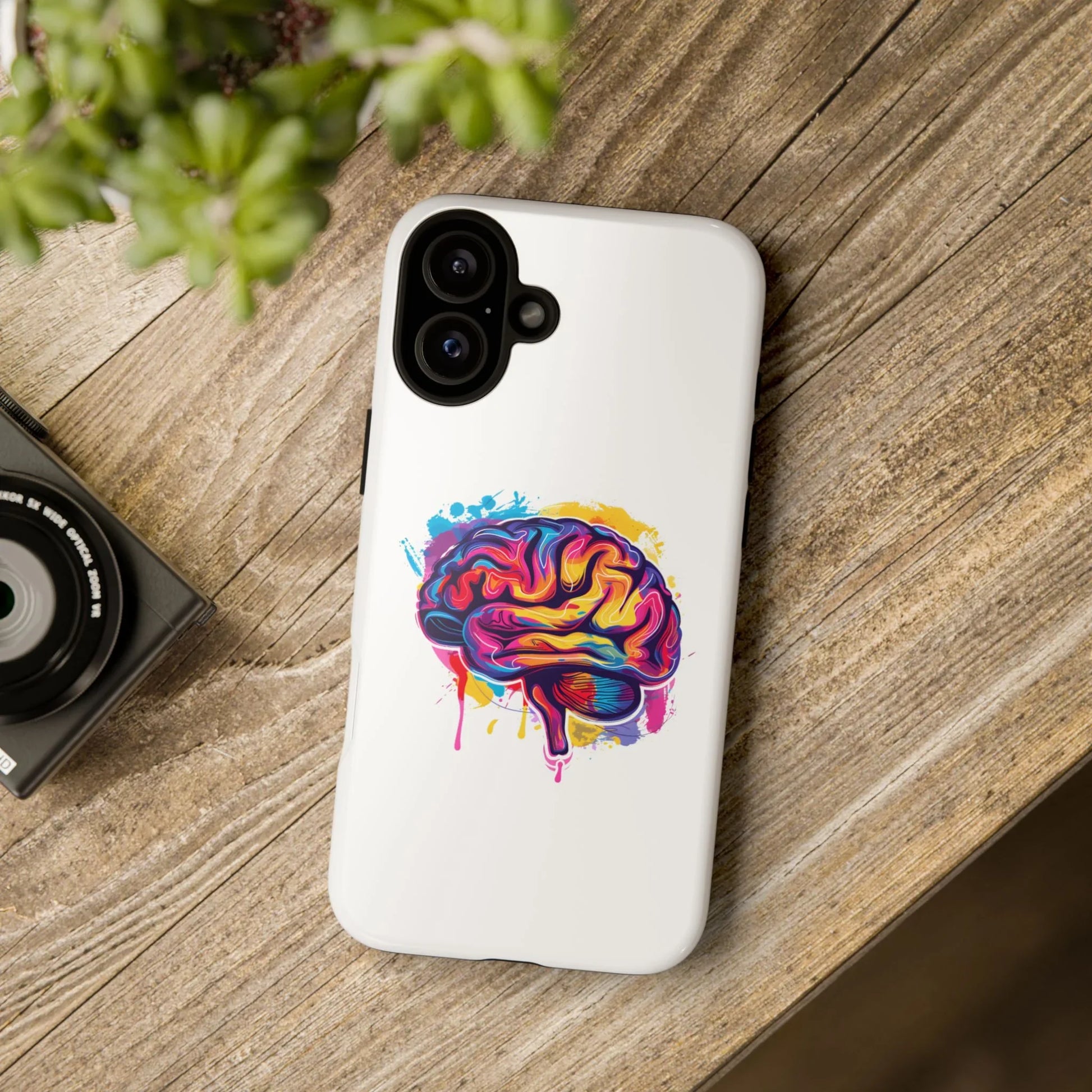 Colorful Brain Art Phone Case, Tough Phone Case, Unique Gift for Students, Creativity Accessories, Vibrant Brain Design _ Phone Case _ SolisSleep _ academic gifts, brain gifts, brain phone case, brain phone gift, colorful brain gift, gifts for neuro, iphone neuroscience, love brain gifts, neuro brain phone, neuroscience gift, neurosurgen, science brain iphone, vibrant brain case
