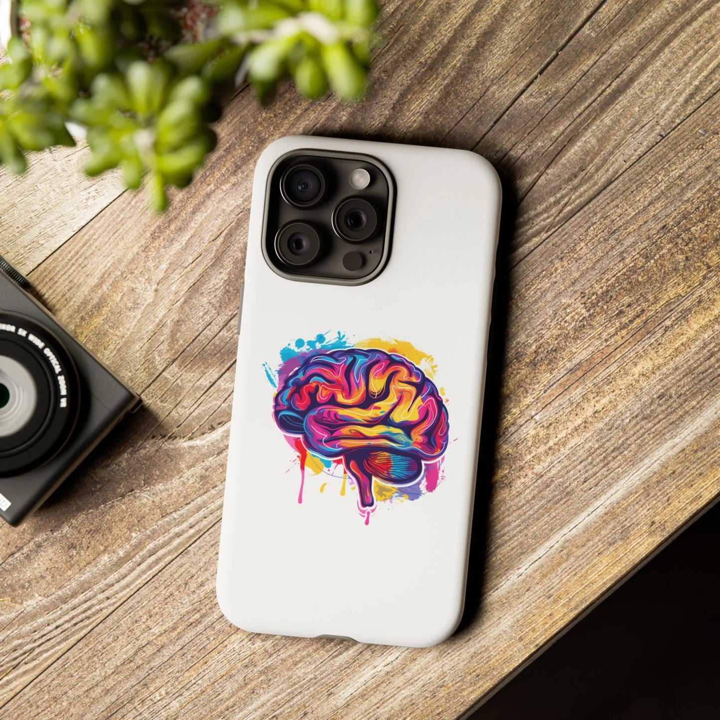 Colorful Brain Art Phone Case, Tough Phone Case, Unique Gift for Students, Creativity Accessories, Vibrant Brain Design _ Phone Case _ SolisSleep _ academic gifts, brain gifts, brain phone case, brain phone gift, colorful brain gift, gifts for neuro, iphone neuroscience, love brain gifts, neuro brain phone, neuroscience gift, neurosurgen, science brain iphone, vibrant brain case