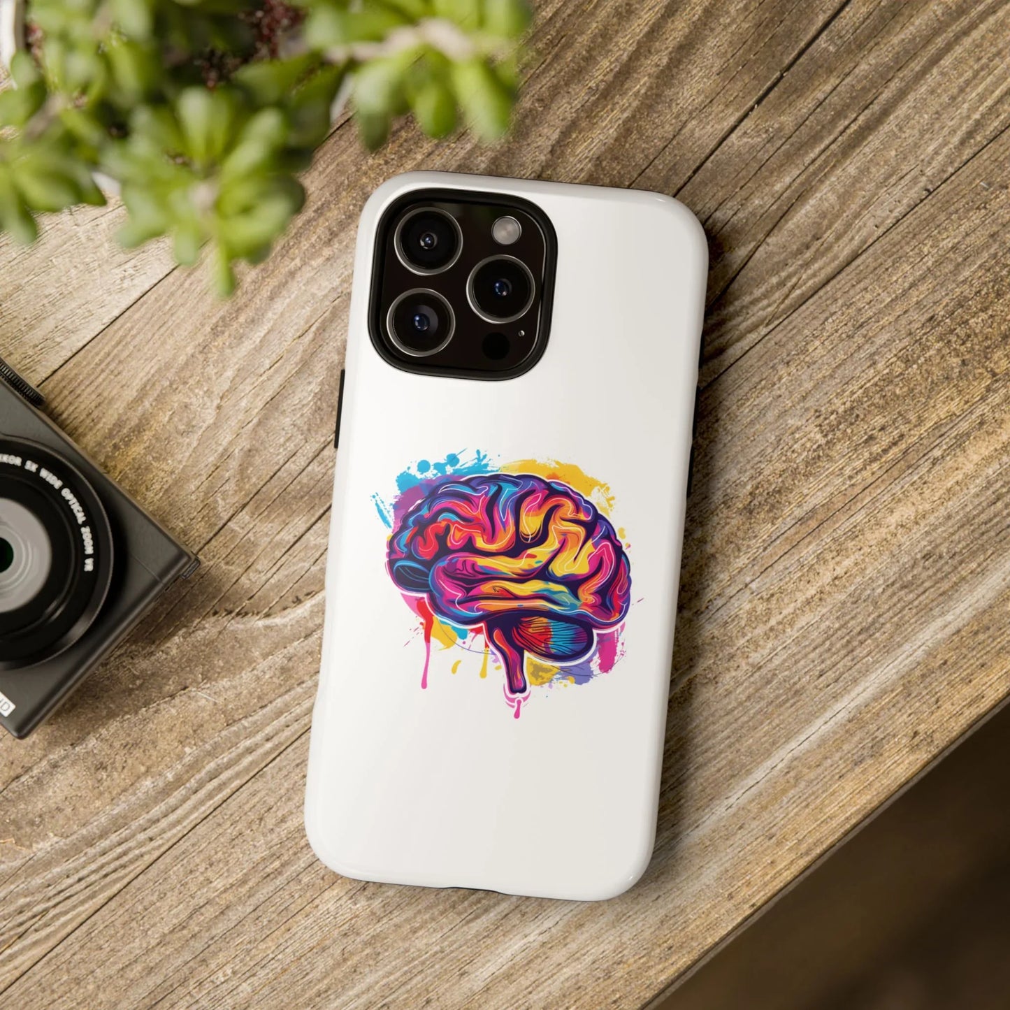 Colorful Brain Art Phone Case, Tough Phone Case, Unique Gift for Students, Creativity Accessories, Vibrant Brain Design _ Phone Case _ SolisSleep _ academic gifts, brain gifts, brain phone case, brain phone gift, colorful brain gift, gifts for neuro, iphone neuroscience, love brain gifts, neuro brain phone, neuroscience gift, neurosurgen, science brain iphone, vibrant brain case