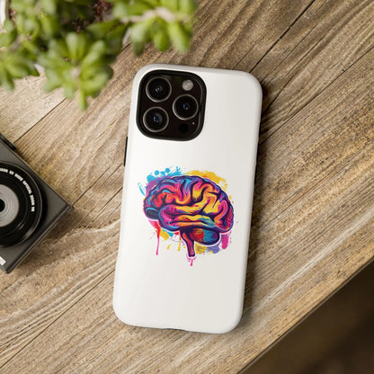 Colorful Brain Art Phone Case, Tough Phone Case, Unique Gift for Students, Creativity Accessories, Vibrant Brain Design _ Phone Case _ SolisSleep _ academic gifts, brain gifts, brain phone case, brain phone gift, colorful brain gift, gifts for neuro, iphone neuroscience, love brain gifts, neuro brain phone, neuroscience gift, neurosurgen, science brain iphone, vibrant brain case