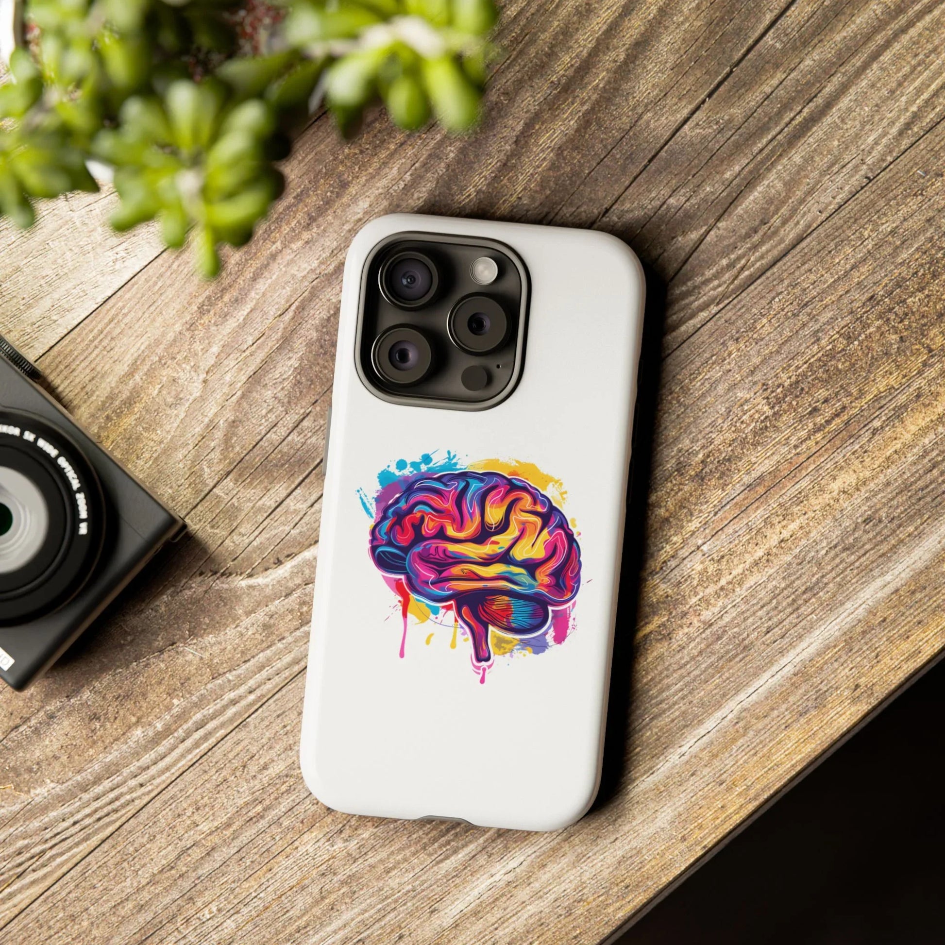 Colorful Brain Art Phone Case, Tough Phone Case, Unique Gift for Students, Creativity Accessories, Vibrant Brain Design _ Phone Case _ SolisSleep _ academic gifts, brain gifts, brain phone case, brain phone gift, colorful brain gift, gifts for neuro, iphone neuroscience, love brain gifts, neuro brain phone, neuroscience gift, neurosurgen, science brain iphone, vibrant brain case
