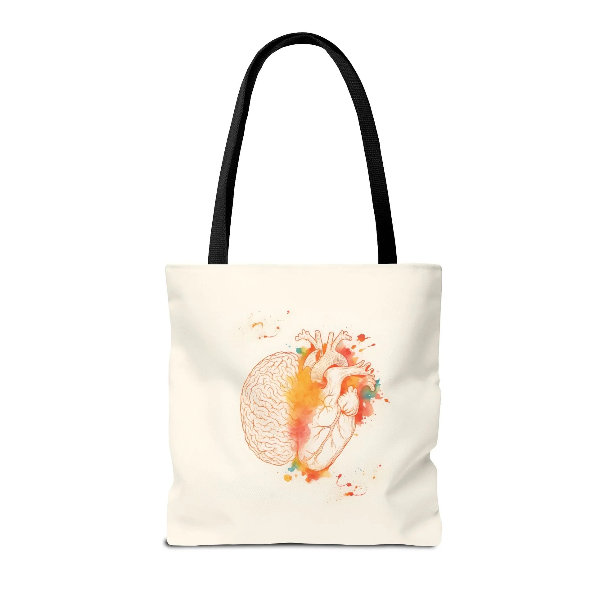 Brain and Heart Tote Bag Science Lover Gift Follow Your Brain or Heart, Tote Bag for Heart Lovers, Brain Tote Bag _ Bags _ SolisSleep _ 