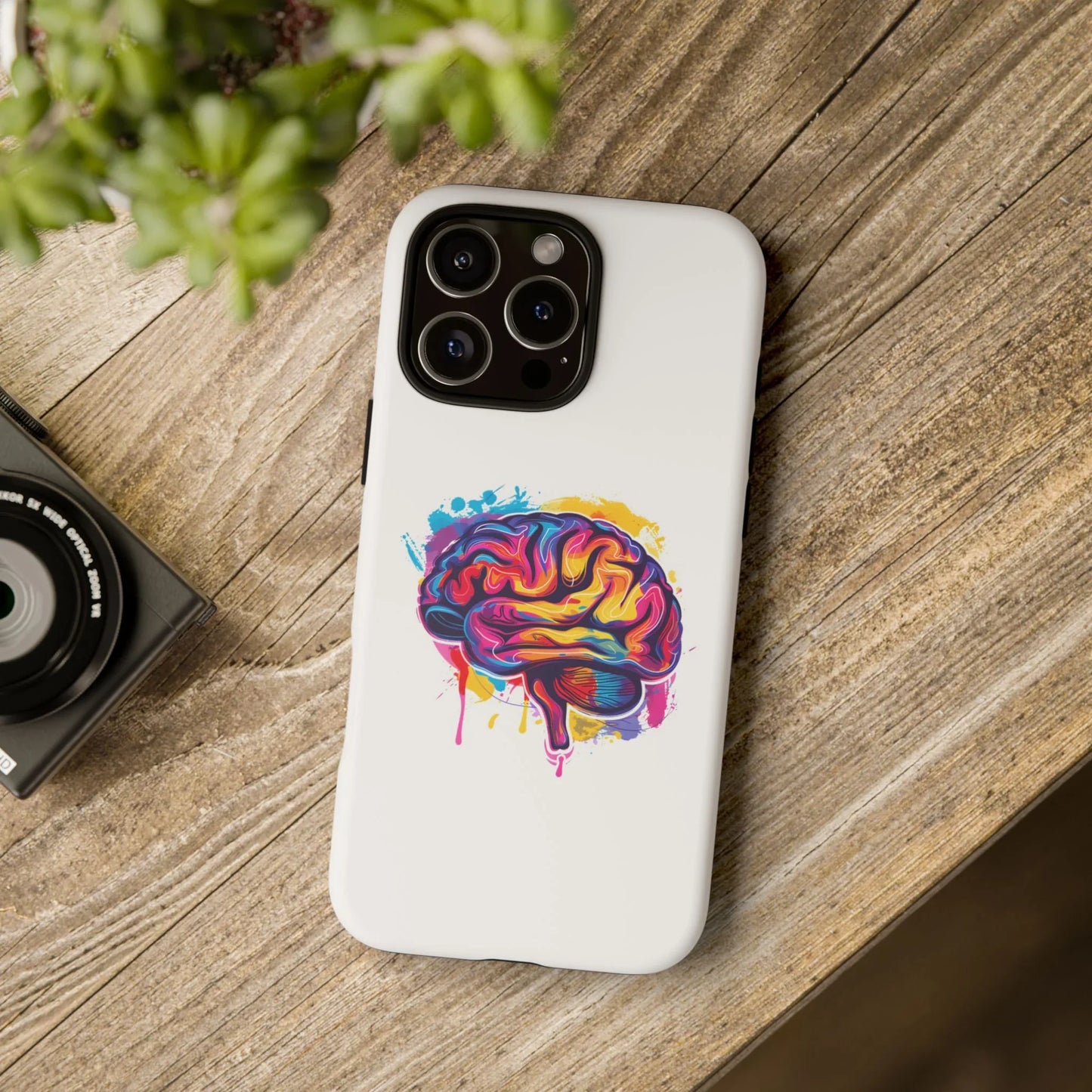 Colorful Brain Art Phone Case, Tough Phone Case, Unique Gift for Students, Creativity Accessories, Vibrant Brain Design _ Phone Case _ SolisSleep _ academic gifts, brain gifts, brain phone case, brain phone gift, colorful brain gift, gifts for neuro, iphone neuroscience, love brain gifts, neuro brain phone, neuroscience gift, neurosurgen, science brain iphone, vibrant brain case