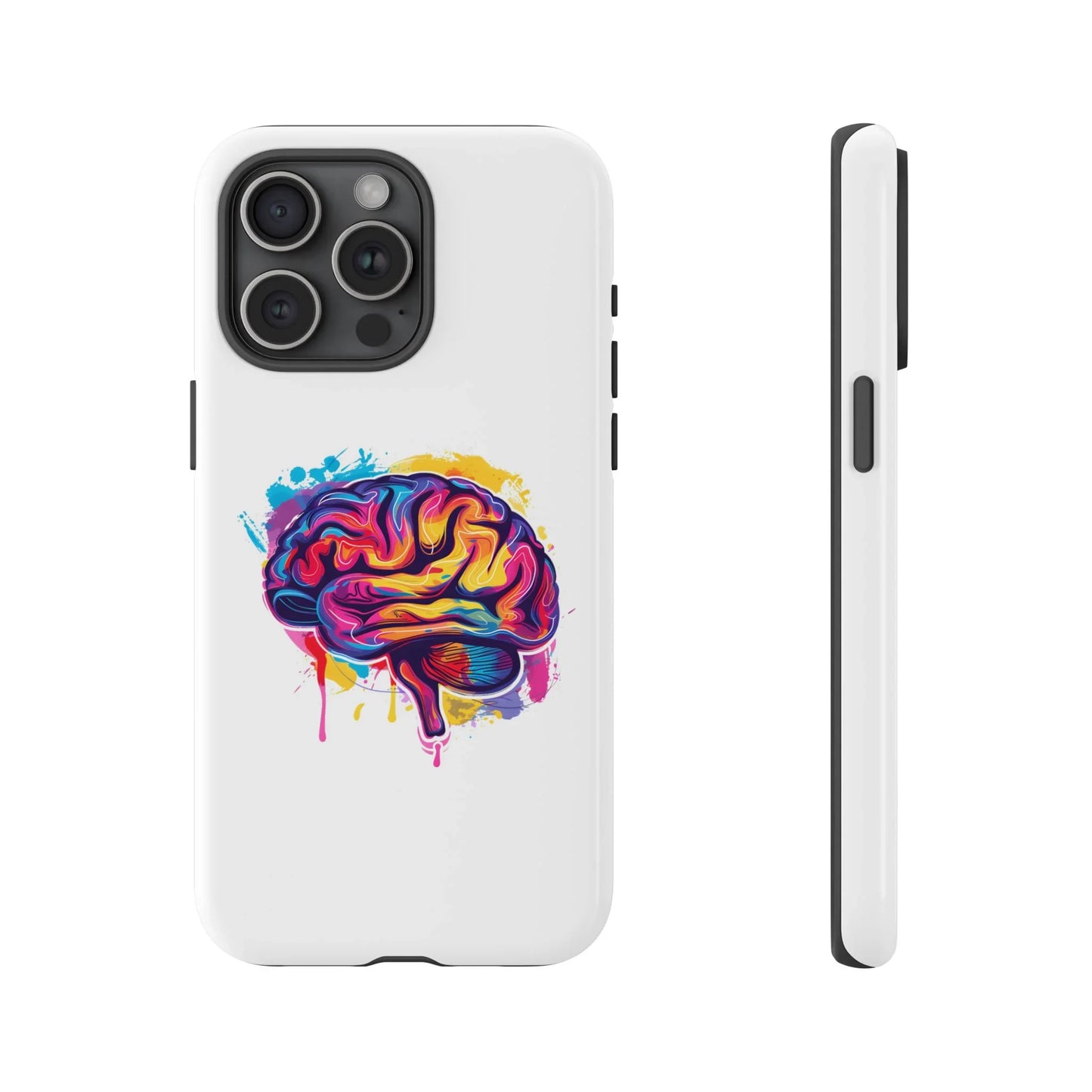 Colorful Brain Art Phone Case, Tough Phone Case, Unique Gift for Students, Creativity Accessories, Vibrant Brain Design _ Phone Case _ SolisSleep _ academic gifts, brain gifts, brain phone case, brain phone gift, colorful brain gift, gifts for neuro, iphone neuroscience, love brain gifts, neuro brain phone, neuroscience gift, neurosurgen, science brain iphone, vibrant brain case