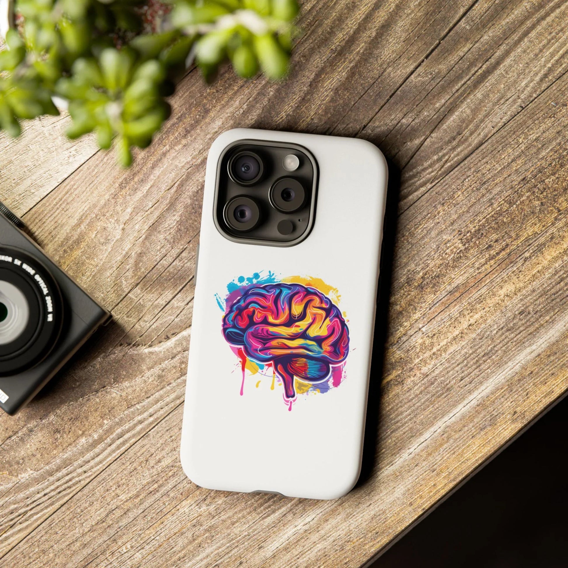 Colorful Brain Art Phone Case, Tough Phone Case, Unique Gift for Students, Creativity Accessories, Vibrant Brain Design _ Phone Case _ SolisSleep _ academic gifts, brain gifts, brain phone case, brain phone gift, colorful brain gift, gifts for neuro, iphone neuroscience, love brain gifts, neuro brain phone, neuroscience gift, neurosurgen, science brain iphone, vibrant brain case