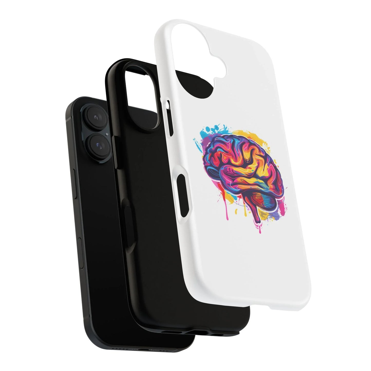 Colorful Brain Art Phone Case, Tough Phone Case, Unique Gift for Students, Creativity Accessories, Vibrant Brain Design _ Phone Case _ SolisSleep _ academic gifts, brain gifts, brain phone case, brain phone gift, colorful brain gift, gifts for neuro, iphone neuroscience, love brain gifts, neuro brain phone, neuroscience gift, neurosurgen, science brain iphone, vibrant brain case