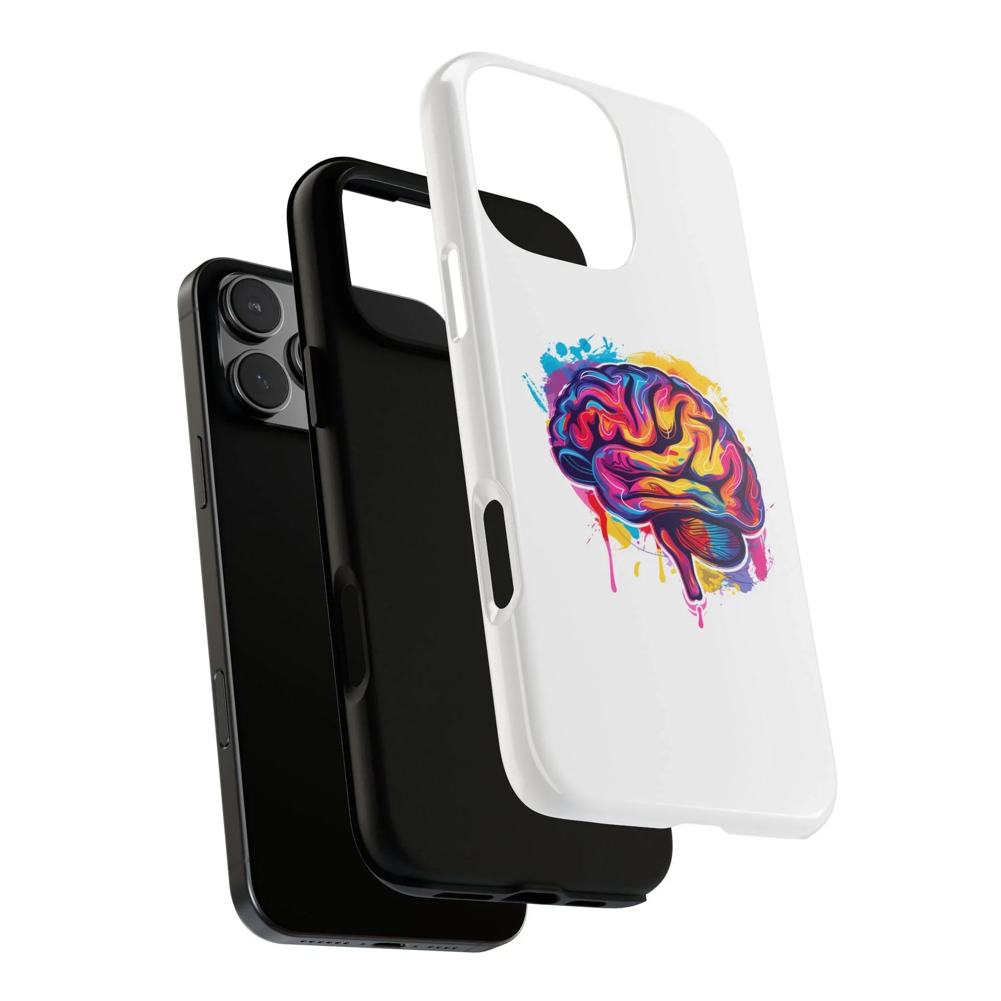 Colorful Brain Art Phone Case, Tough Phone Case, Unique Gift for Students, Creativity Accessories, Vibrant Brain Design _ Phone Case _ SolisSleep _ academic gifts, brain gifts, brain phone case, brain phone gift, colorful brain gift, gifts for neuro, iphone neuroscience, love brain gifts, neuro brain phone, neuroscience gift, neurosurgen, science brain iphone, vibrant brain case