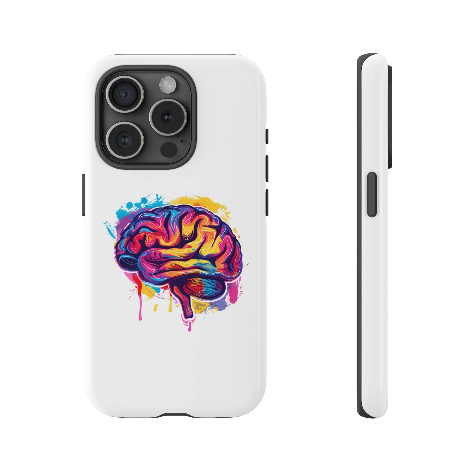 Colorful Brain Art Phone Case, Tough Phone Case, Unique Gift for Students, Creativity Accessories, Vibrant Brain Design _ Phone Case _ SolisSleep _ academic gifts, brain gifts, brain phone case, brain phone gift, colorful brain gift, gifts for neuro, iphone neuroscience, love brain gifts, neuro brain phone, neuroscience gift, neurosurgen, science brain iphone, vibrant brain case