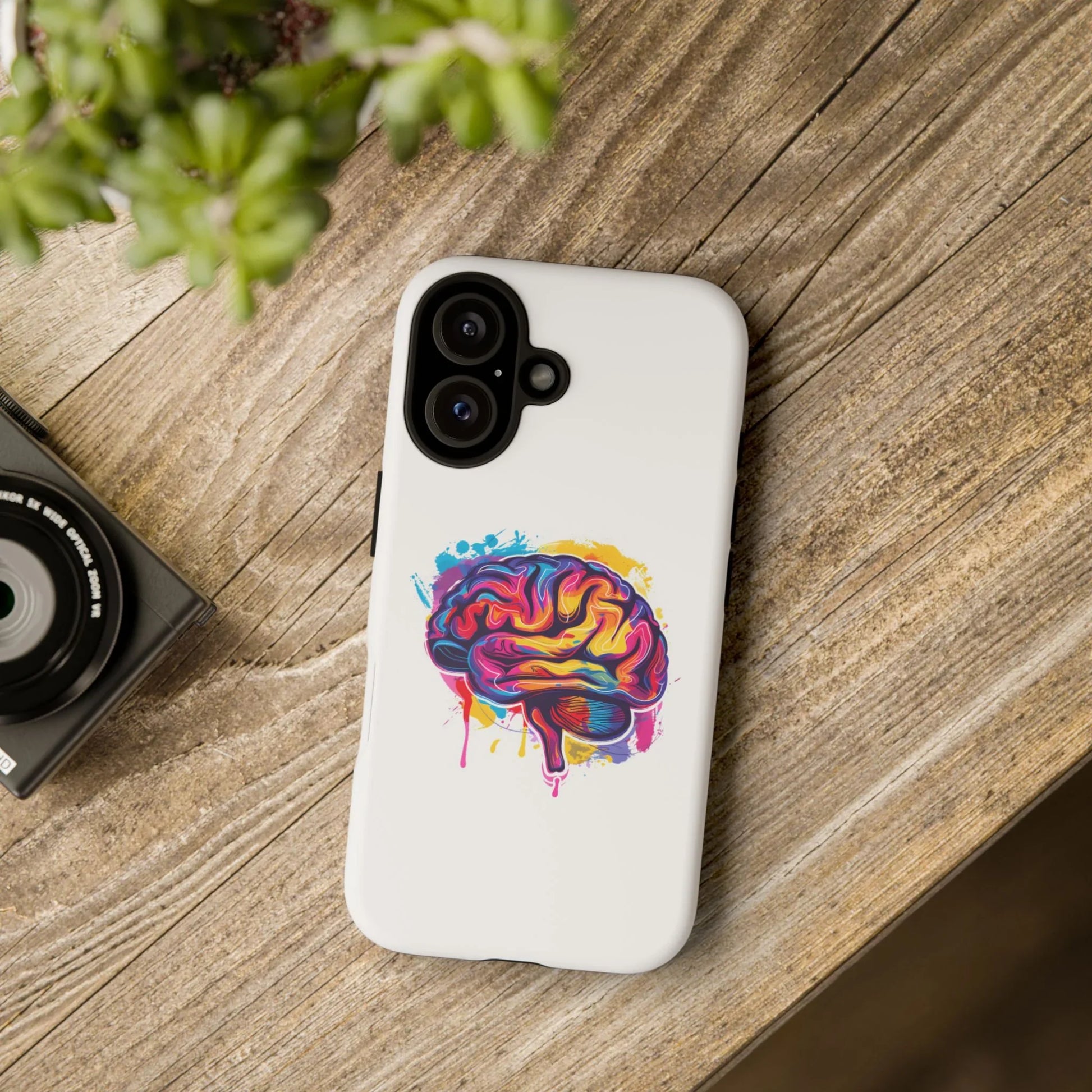 Colorful Brain Art Phone Case, Tough Phone Case, Unique Gift for Students, Creativity Accessories, Vibrant Brain Design _ Phone Case _ SolisSleep _ academic gifts, brain gifts, brain phone case, brain phone gift, colorful brain gift, gifts for neuro, iphone neuroscience, love brain gifts, neuro brain phone, neuroscience gift, neurosurgen, science brain iphone, vibrant brain case