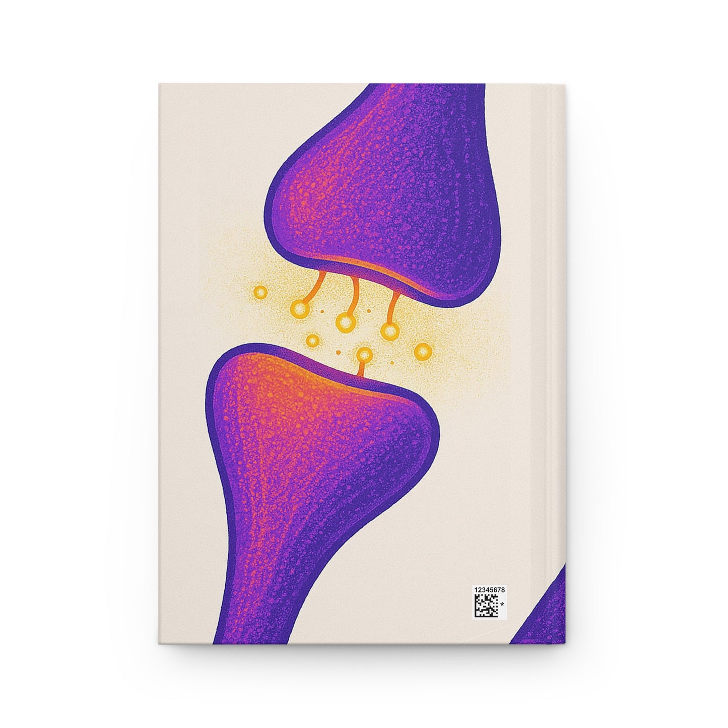 Personalized Neuroscience Purple Synapse Matte Hardcover Journal _ Paper products _ BioBrainBuddies _ bio stationery, brain art, brain lover, custom journal, lab notebook, nerd gift, neuron design, psych journal, purple notebook, science gift, science journal, study notes, synapse notebook