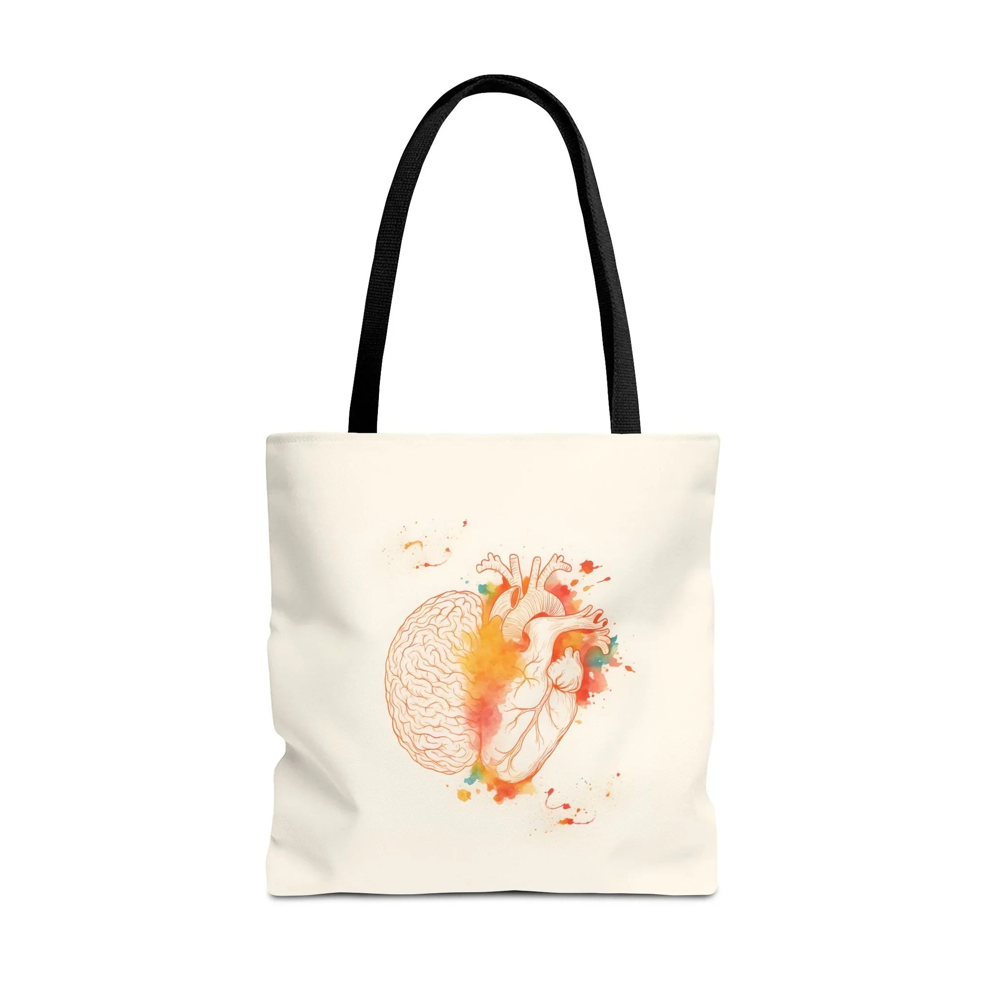 Brain and Heart Tote Bag Science Lover Gift Follow Your Brain or Heart, Tote Bag for Heart Lovers, Brain Tote Bag _ Bags _ SolisSleep _ 