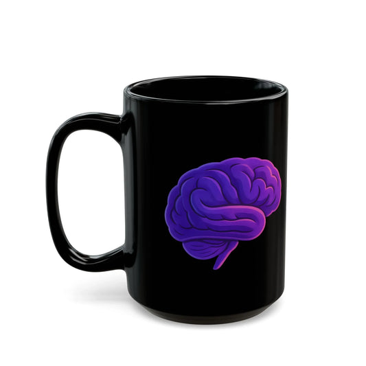 Creative Brain Design Black Mug - Perfect for Coffee Lovers, Gifts, Motivation, Unique Art, Home Office Decor _ Mug _ SolisSleep _ 