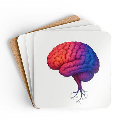 Gradient Brain Corkwood Coaster (4-Pack)