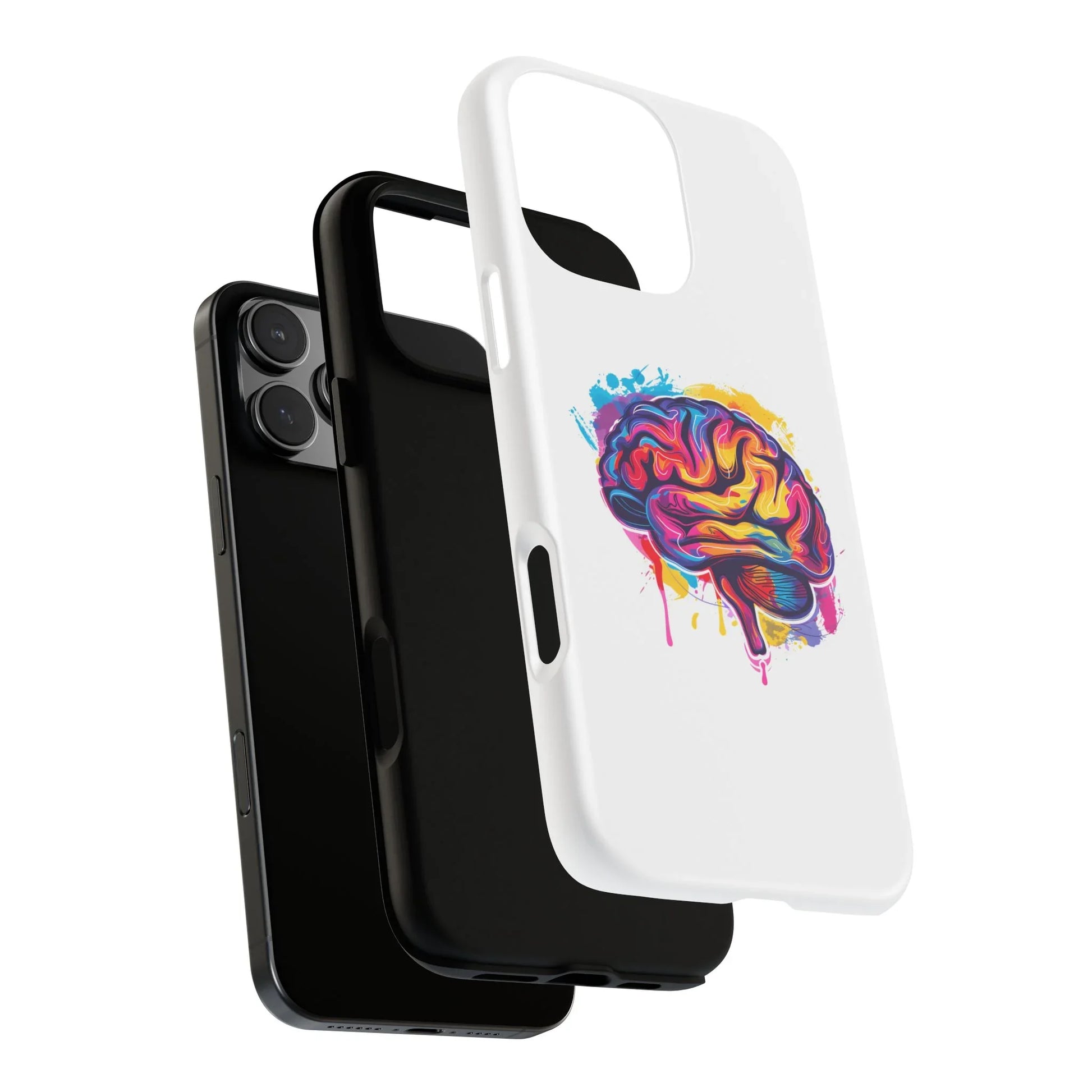Colorful Brain Art Phone Case, Tough Phone Case, Unique Gift for Students, Creativity Accessories, Vibrant Brain Design _ Phone Case _ SolisSleep _ academic gifts, brain gifts, brain phone case, brain phone gift, colorful brain gift, gifts for neuro, iphone neuroscience, love brain gifts, neuro brain phone, neuroscience gift, neurosurgen, science brain iphone, vibrant brain case