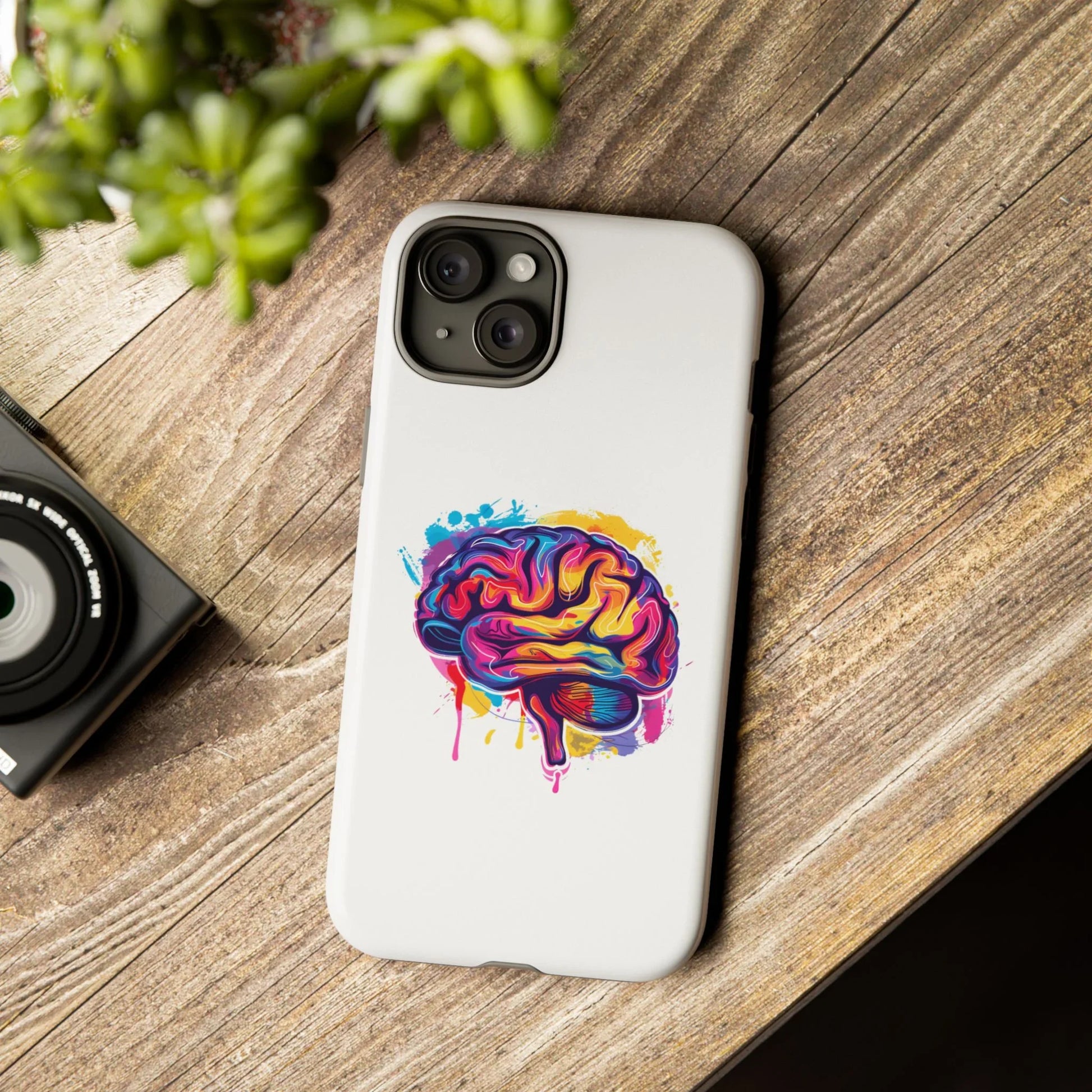 Colorful Brain Art Phone Case, Tough Phone Case, Unique Gift for Students, Creativity Accessories, Vibrant Brain Design _ Phone Case _ SolisSleep _ academic gifts, brain gifts, brain phone case, brain phone gift, colorful brain gift, gifts for neuro, iphone neuroscience, love brain gifts, neuro brain phone, neuroscience gift, neurosurgen, science brain iphone, vibrant brain case