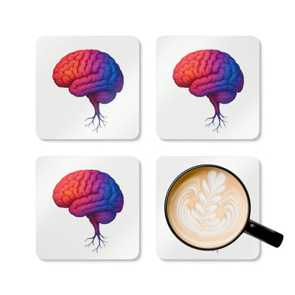 Gradient Brain Corkwood Coaster (4-Pack)