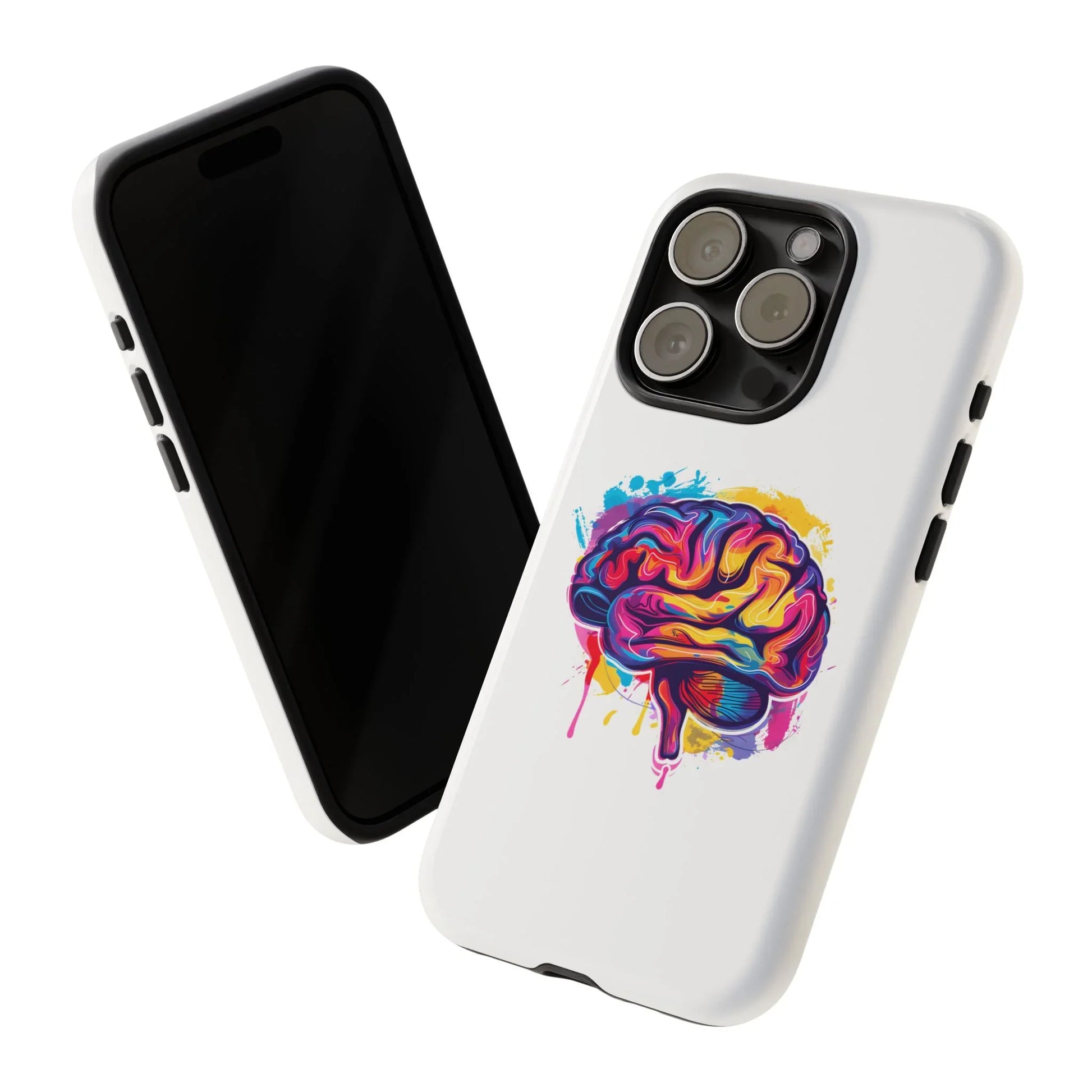 Colorful Brain Art Phone Case, Tough Phone Case, Unique Gift for Students, Creativity Accessories, Vibrant Brain Design _ Phone Case _ SolisSleep _ academic gifts, brain gifts, brain phone case, brain phone gift, colorful brain gift, gifts for neuro, iphone neuroscience, love brain gifts, neuro brain phone, neuroscience gift, neurosurgen, science brain iphone, vibrant brain case