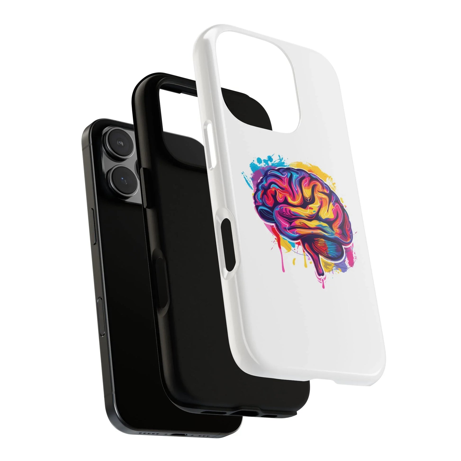 Colorful Brain Art Phone Case, Tough Phone Case, Unique Gift for Students, Creativity Accessories, Vibrant Brain Design _ Phone Case _ SolisSleep _ academic gifts, brain gifts, brain phone case, brain phone gift, colorful brain gift, gifts for neuro, iphone neuroscience, love brain gifts, neuro brain phone, neuroscience gift, neurosurgen, science brain iphone, vibrant brain case
