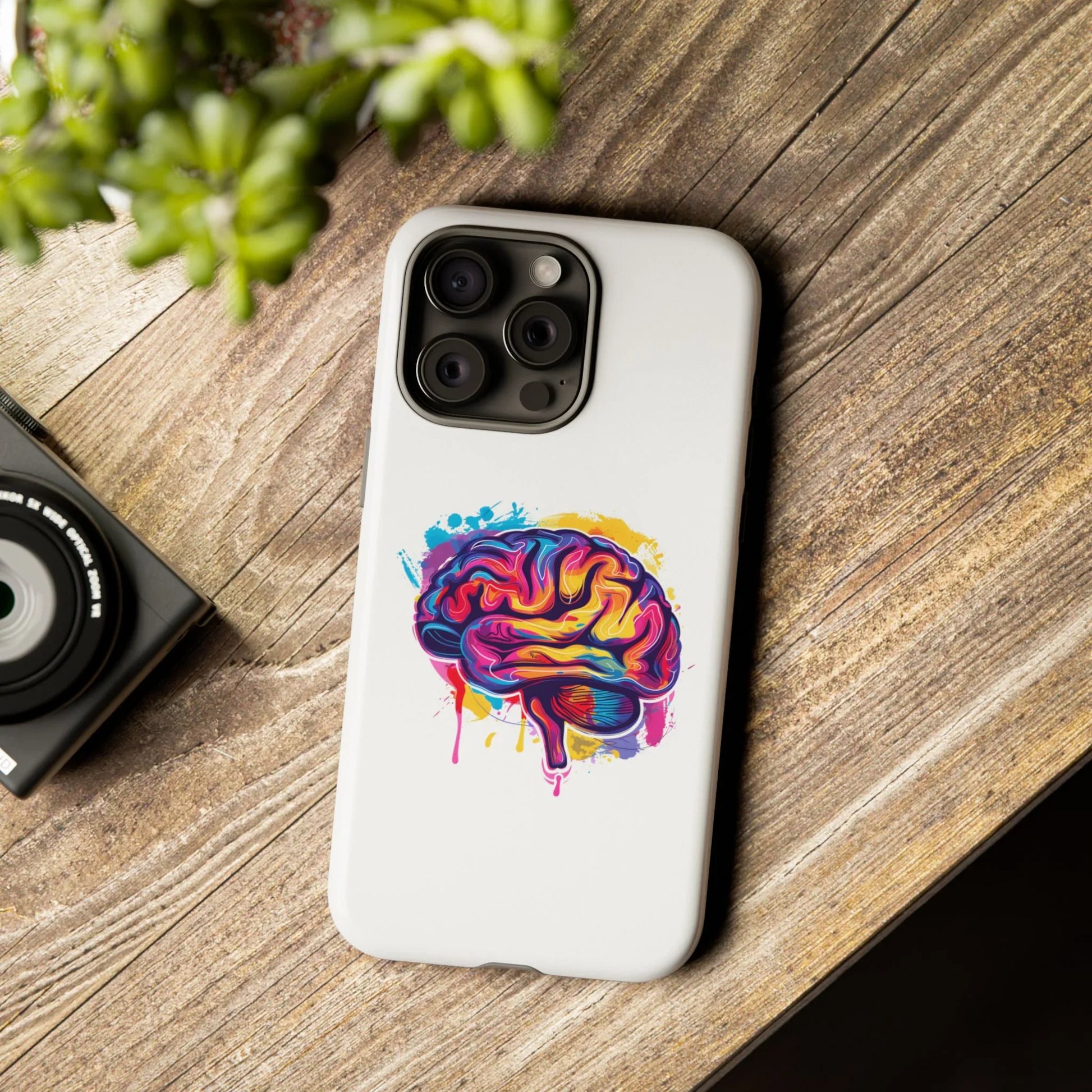 Colorful Brain Art Phone Case, Tough Phone Case, Unique Gift for Students, Creativity Accessories, Vibrant Brain Design _ Phone Case _ SolisSleep _ academic gifts, brain gifts, brain phone case, brain phone gift, colorful brain gift, gifts for neuro, iphone neuroscience, love brain gifts, neuro brain phone, neuroscience gift, neurosurgen, science brain iphone, vibrant brain case