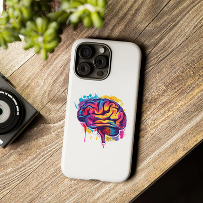 Colorful Brain Art Phone Case, Tough Phone Case, Unique Gift for Students, Creativity Accessories, Vibrant Brain Design _ Phone Case _ SolisSleep _ academic gifts, brain gifts, brain phone case, brain phone gift, colorful brain gift, gifts for neuro, iphone neuroscience, love brain gifts, neuro brain phone, neuroscience gift, neurosurgen, science brain iphone, vibrant brain case