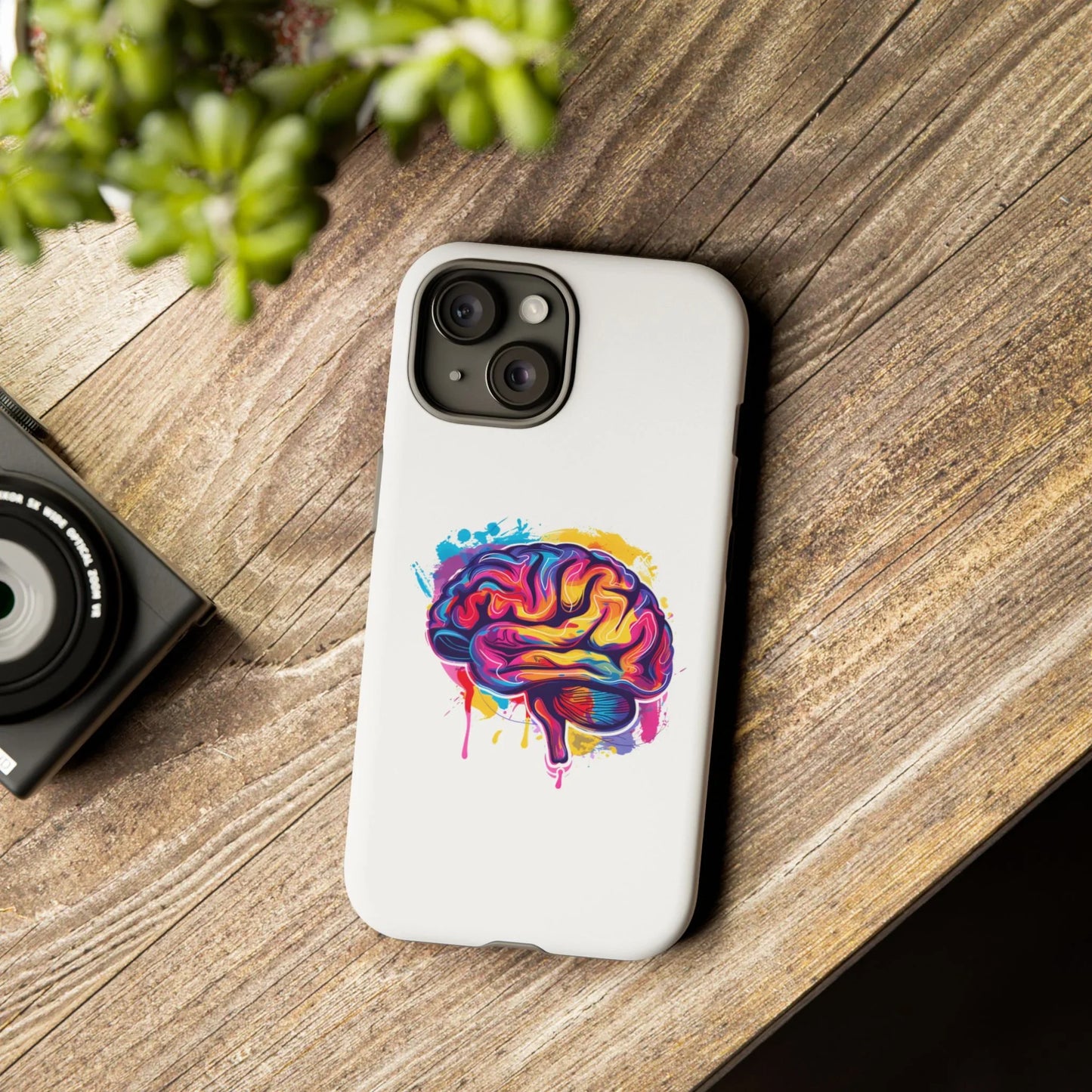 Colorful Brain Art Phone Case, Tough Phone Case, Unique Gift for Students, Creativity Accessories, Vibrant Brain Design _ Phone Case _ SolisSleep _ academic gifts, brain gifts, brain phone case, brain phone gift, colorful brain gift, gifts for neuro, iphone neuroscience, love brain gifts, neuro brain phone, neuroscience gift, neurosurgen, science brain iphone, vibrant brain case