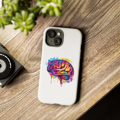 Colorful Brain Art Phone Case, Tough Phone Case, Unique Gift for Students, Creativity Accessories, Vibrant Brain Design _ Phone Case _ SolisSleep _ academic gifts, brain gifts, brain phone case, brain phone gift, colorful brain gift, gifts for neuro, iphone neuroscience, love brain gifts, neuro brain phone, neuroscience gift, neurosurgen, science brain iphone, vibrant brain case